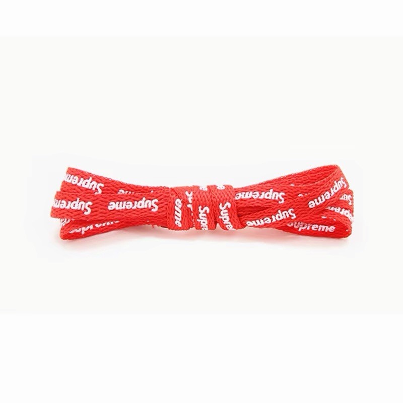 White and Red Supreme Shoe Laces