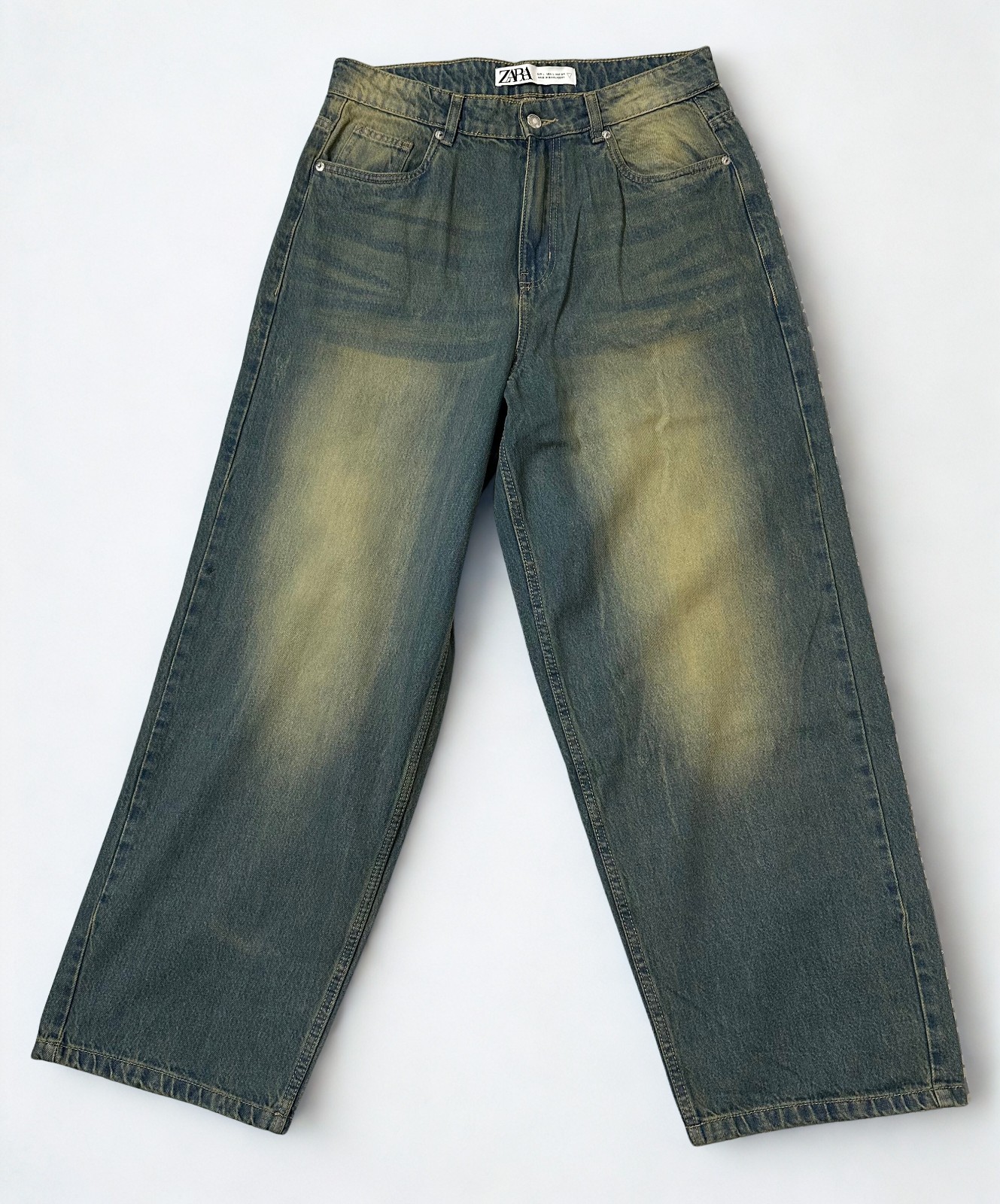 Zara Jeans Mens 32×32 Vintage Washed Cotton Loose Baggy Fit Denim