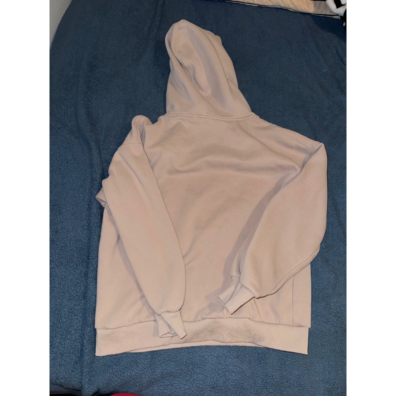 Trendy Queen Womens Oversized Fleece Hoodie Tan Beige Pullover Sweatshirt Small