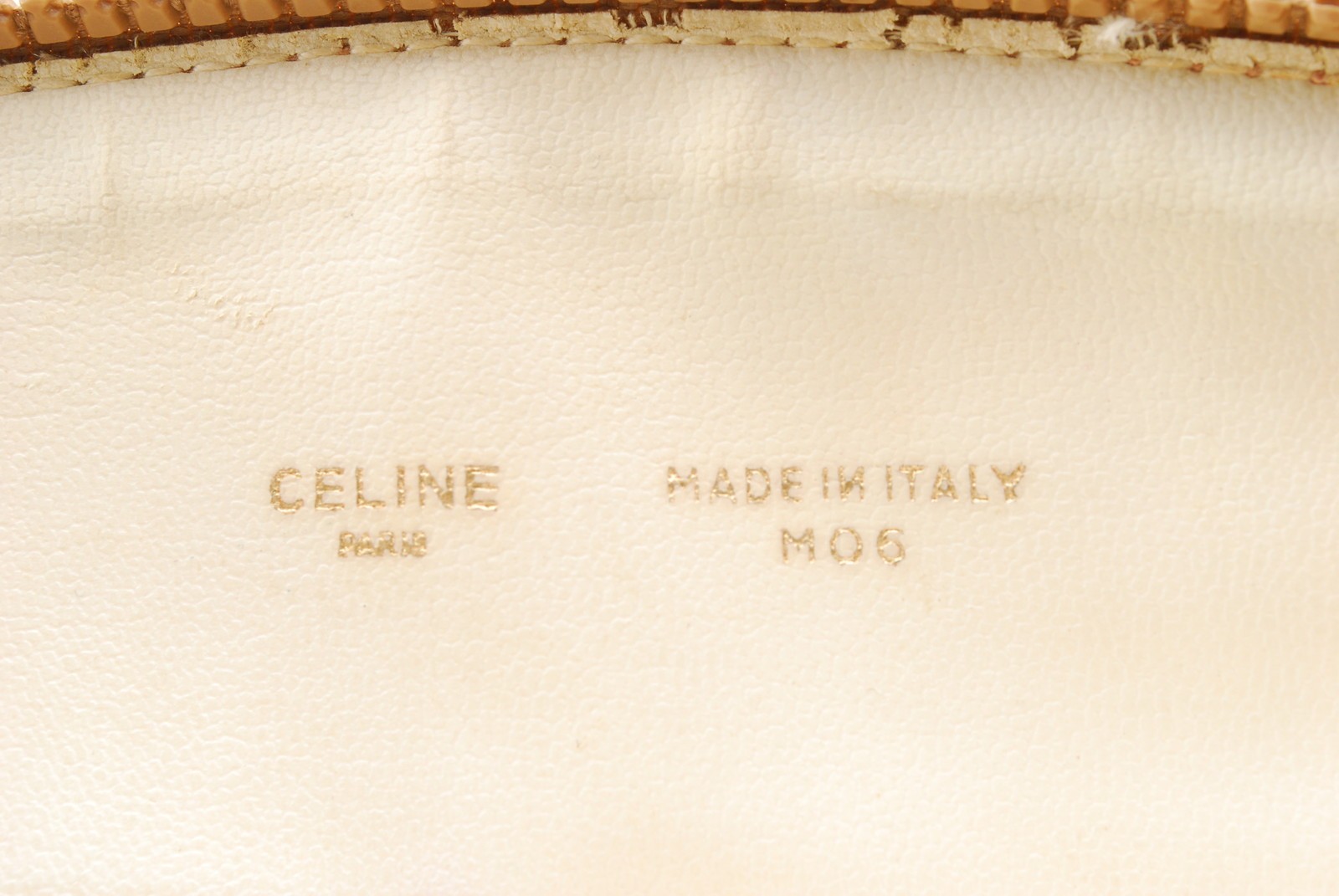 CELINE Vintage Clutch Hand Bag Pouch Macadam PVC Leather White Brown Auth #1200