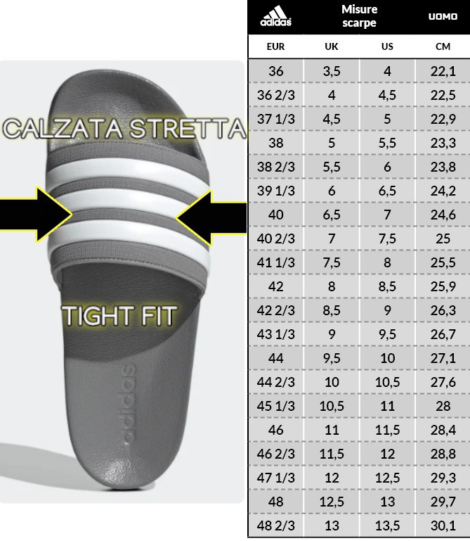 Ciabatte Gomma Piscina Doccia Flip Flops UOMO Adidas Blu bianco ADILETTE SHOWE