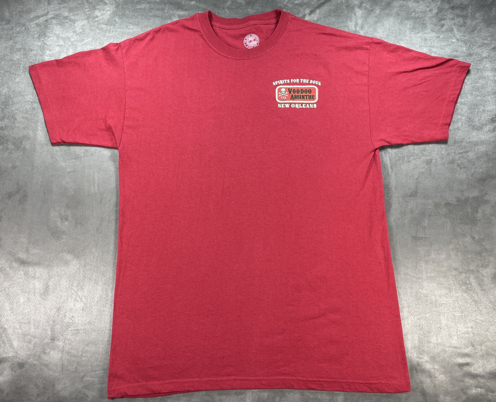 VooDoo Absinthe 178 Proof Shirt Spirits For The Soul French Quarter Red Lrg