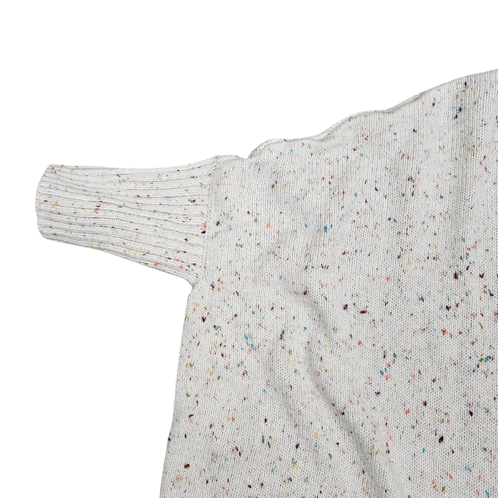 Loft Ivory Multicolor Speckle Oversize Cowl Neck Sweater Dolman Sleeve Small