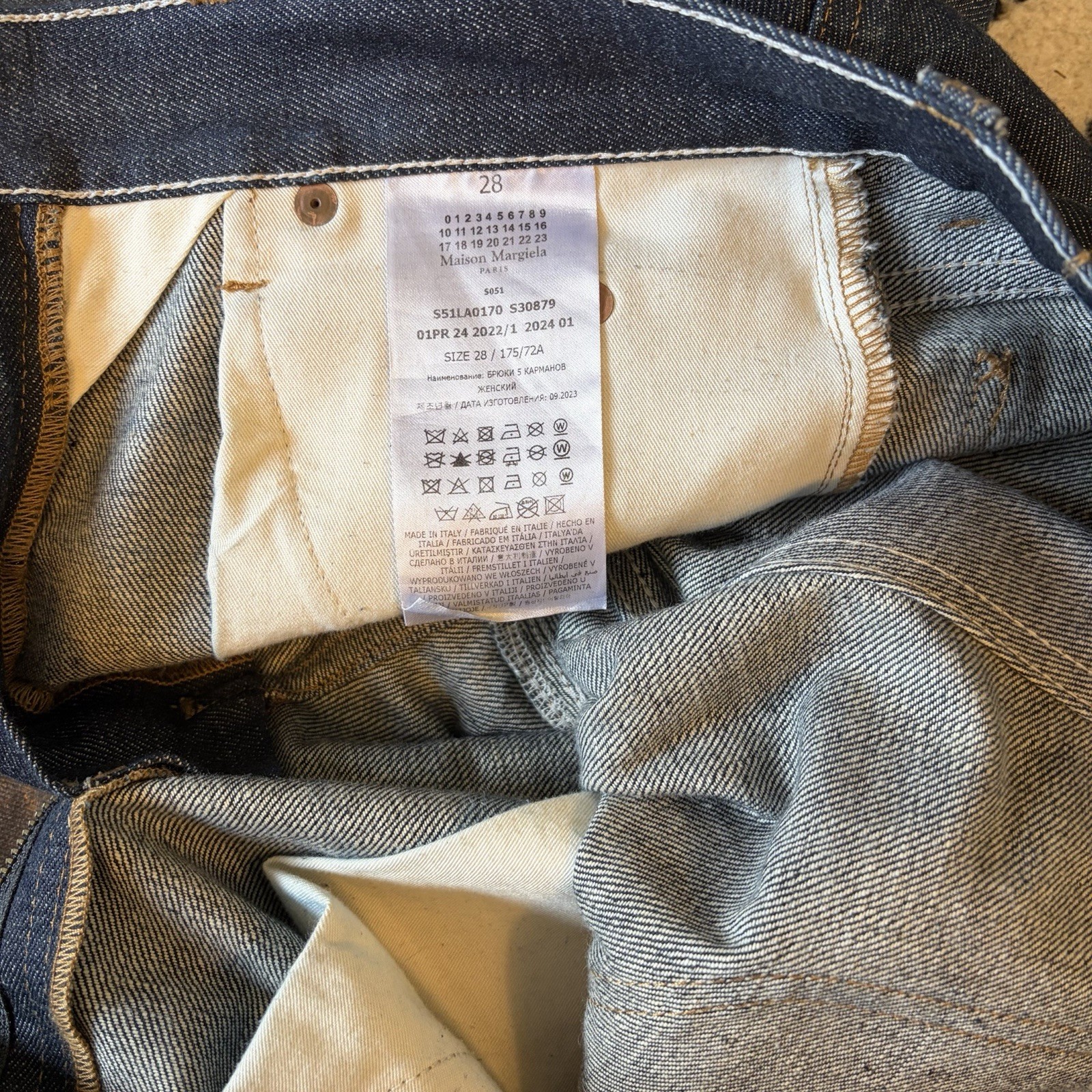 Maison Margiela Selvedge Mid-rise Turn-up Jeans Size W28