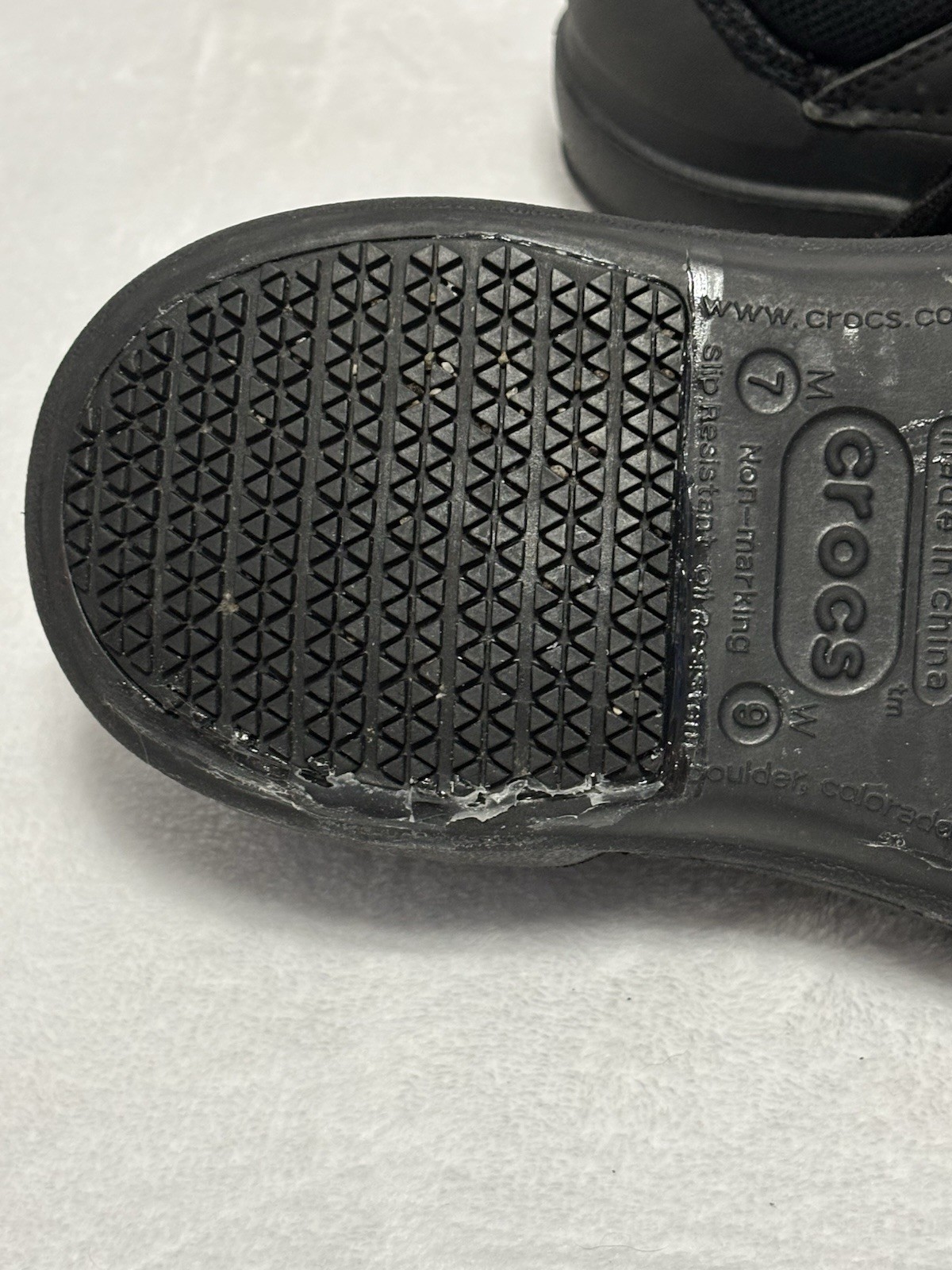 Crocs Velocity Lace Up Work Shoes Black Slip Resistant M7 W9