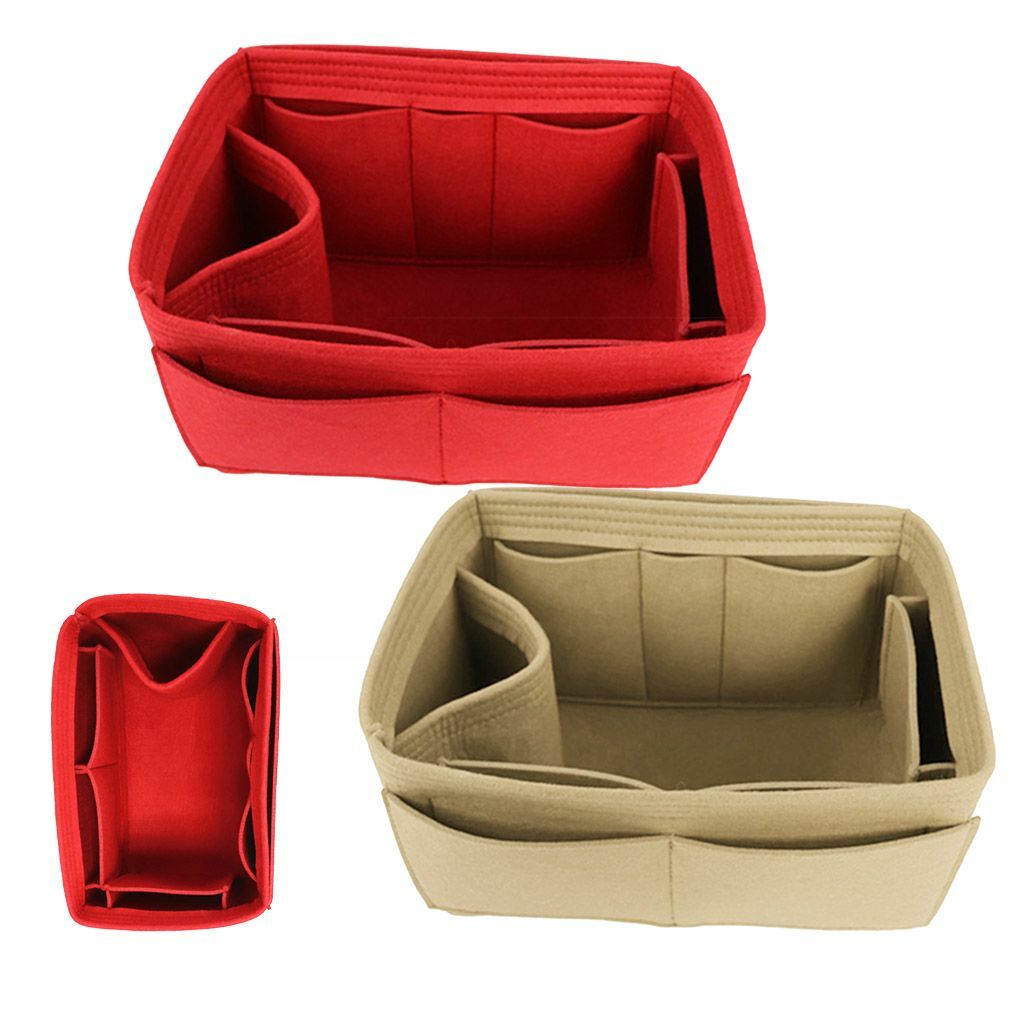 Large Multi Pocket Handbag Organizer Bag Purse Insert Bag Felt Fabric Liner Tote