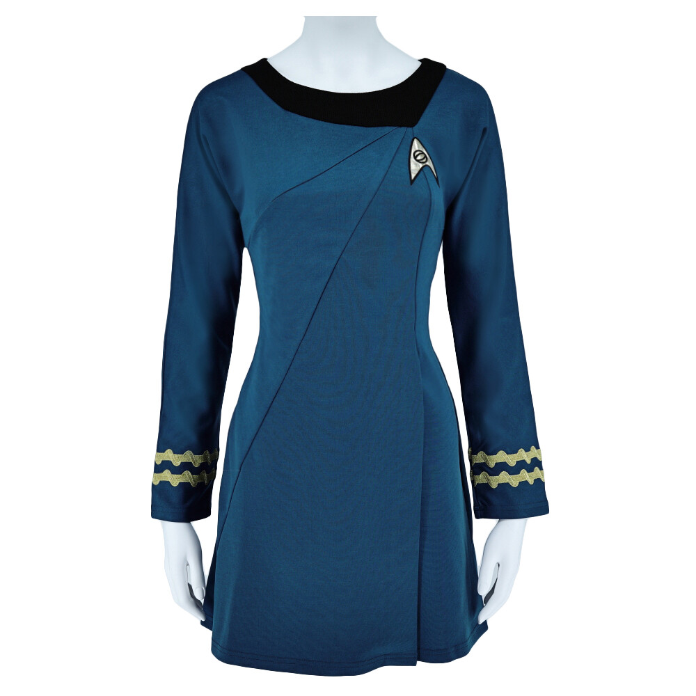 Cosplay TOS Female Duty Uniforms The Original Series Blue Gold Red Dress Costume