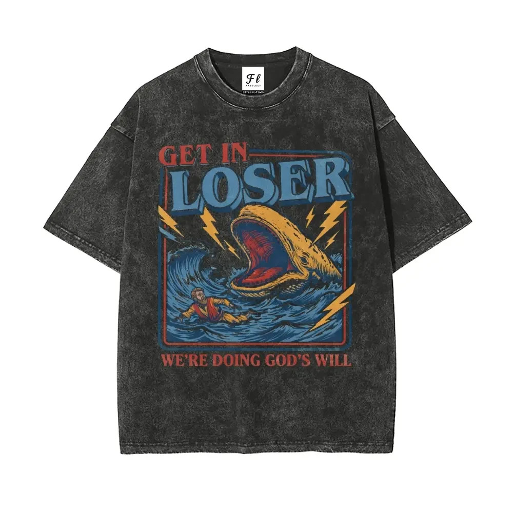 Men’s Unisex Cotton Round Neck Oversized Washed T-Shirt – Christian Streetwear,