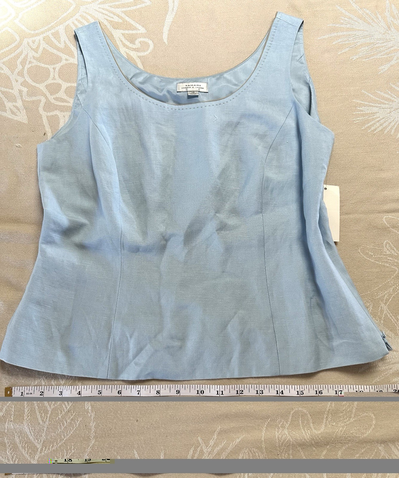 Tahari Arthur S. Levine Linen Blend Sleeveless Shell Top NWT Women’s 10