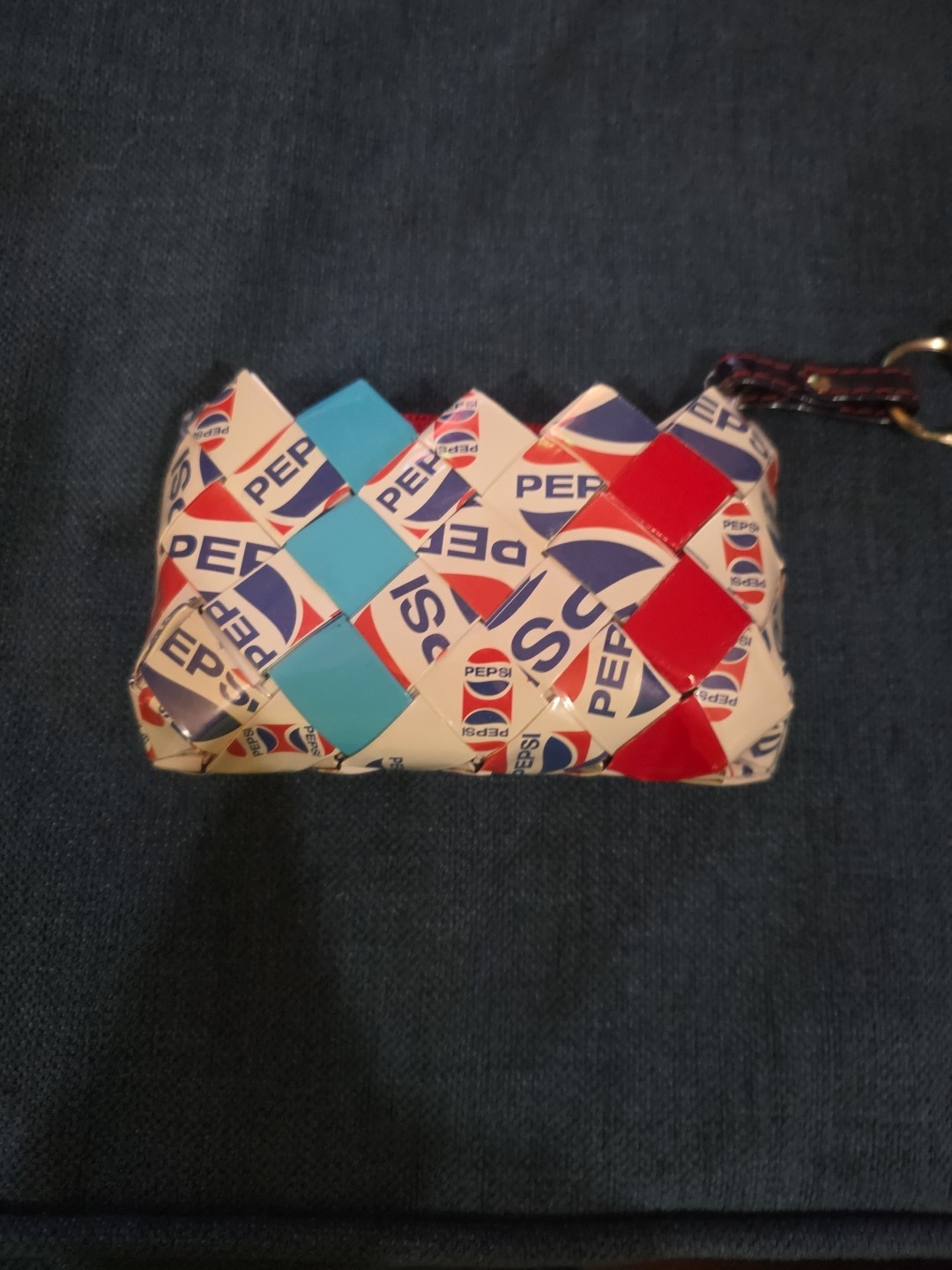 Pepsi Branded NAHUI OLLIN Candy Wrapper Coin Purse Red White Blue handmade Small