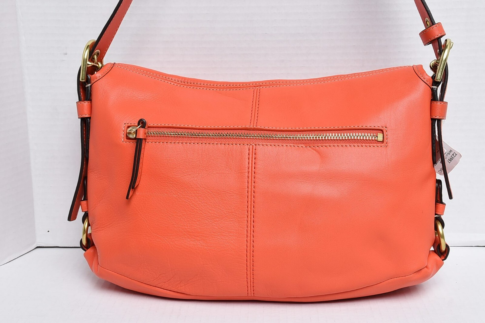 New COACH Z Leather Flap Duffle Bag MSRP $328 Orange Z23987 B4B4D