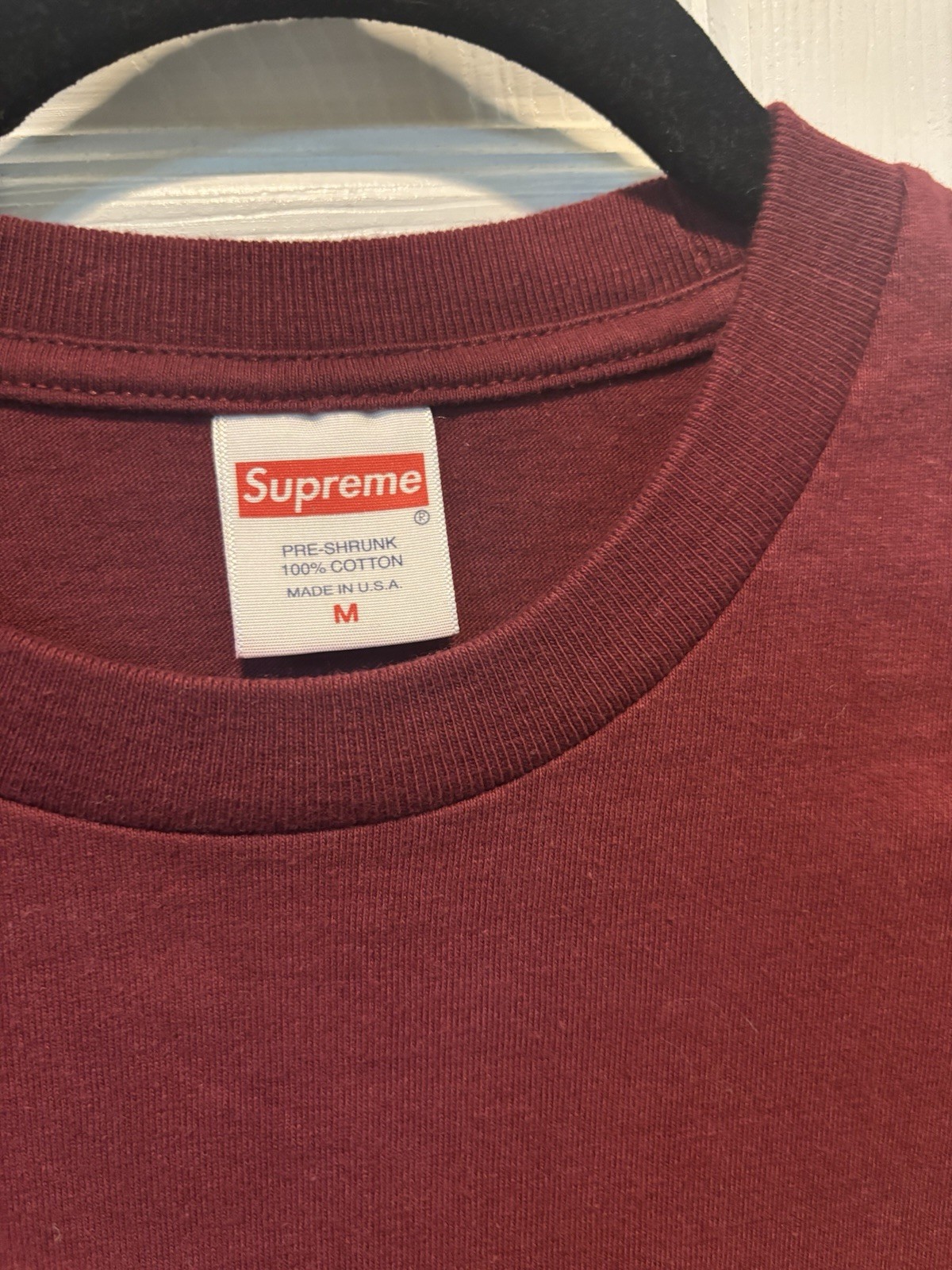 Supreme Liquid Tee Short Sleeve Pre-Shrunk Cotton Men’s Size M (burgundy)