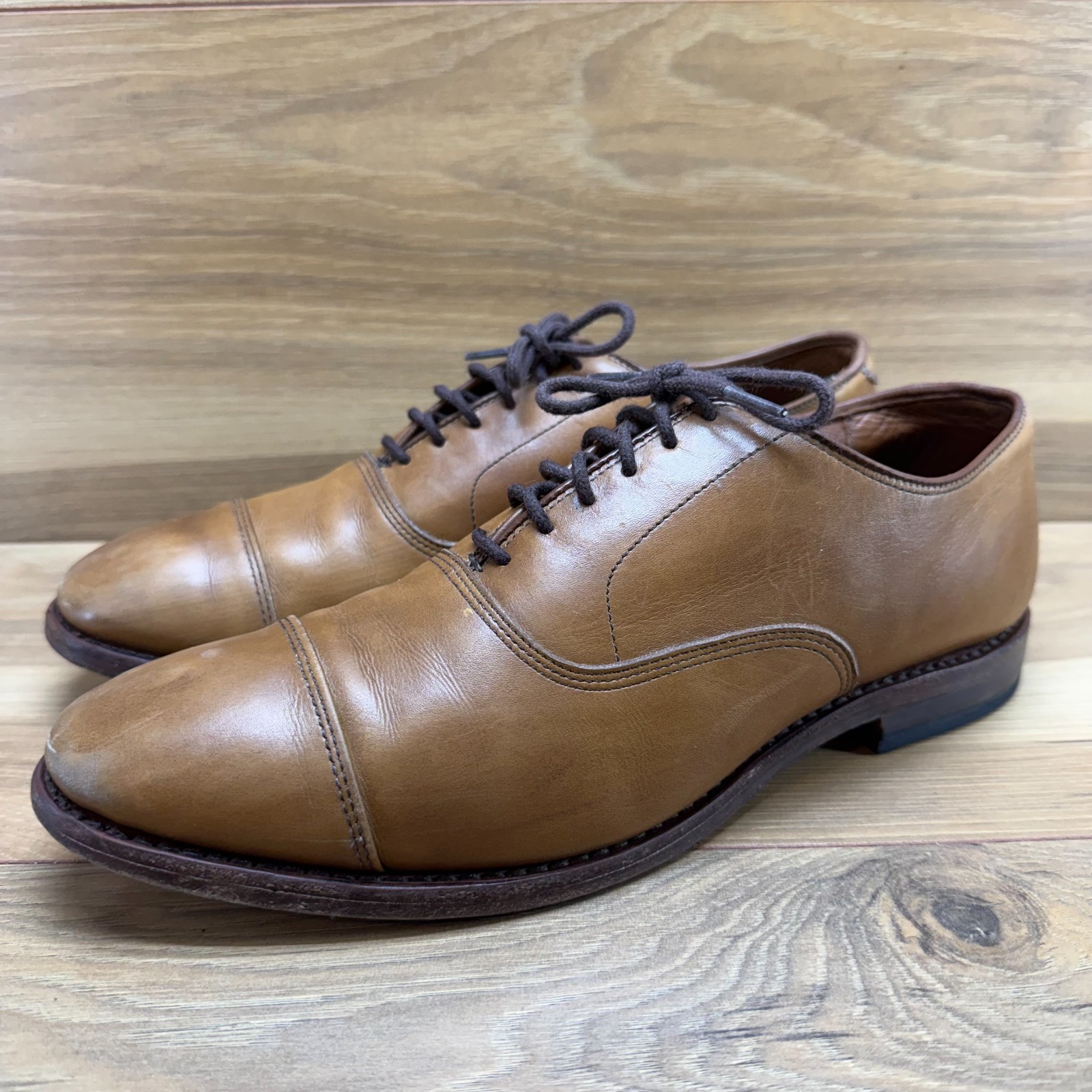 Allen Edmonds Park Avenue Walnut Oxfords Mens 7.5 E Walnut Leather Cap Toe Bench