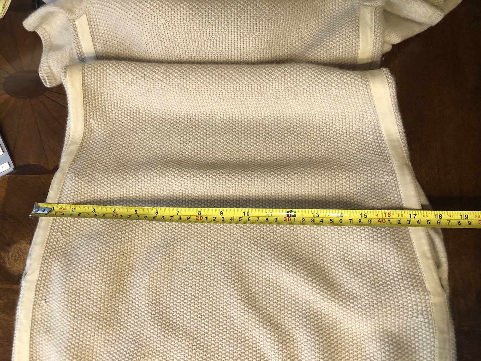 LORO PIANA 100% CASHMERE BEIGE SUEDE LEATHER TRIM SWEATER DRESS, SIZE IT 40