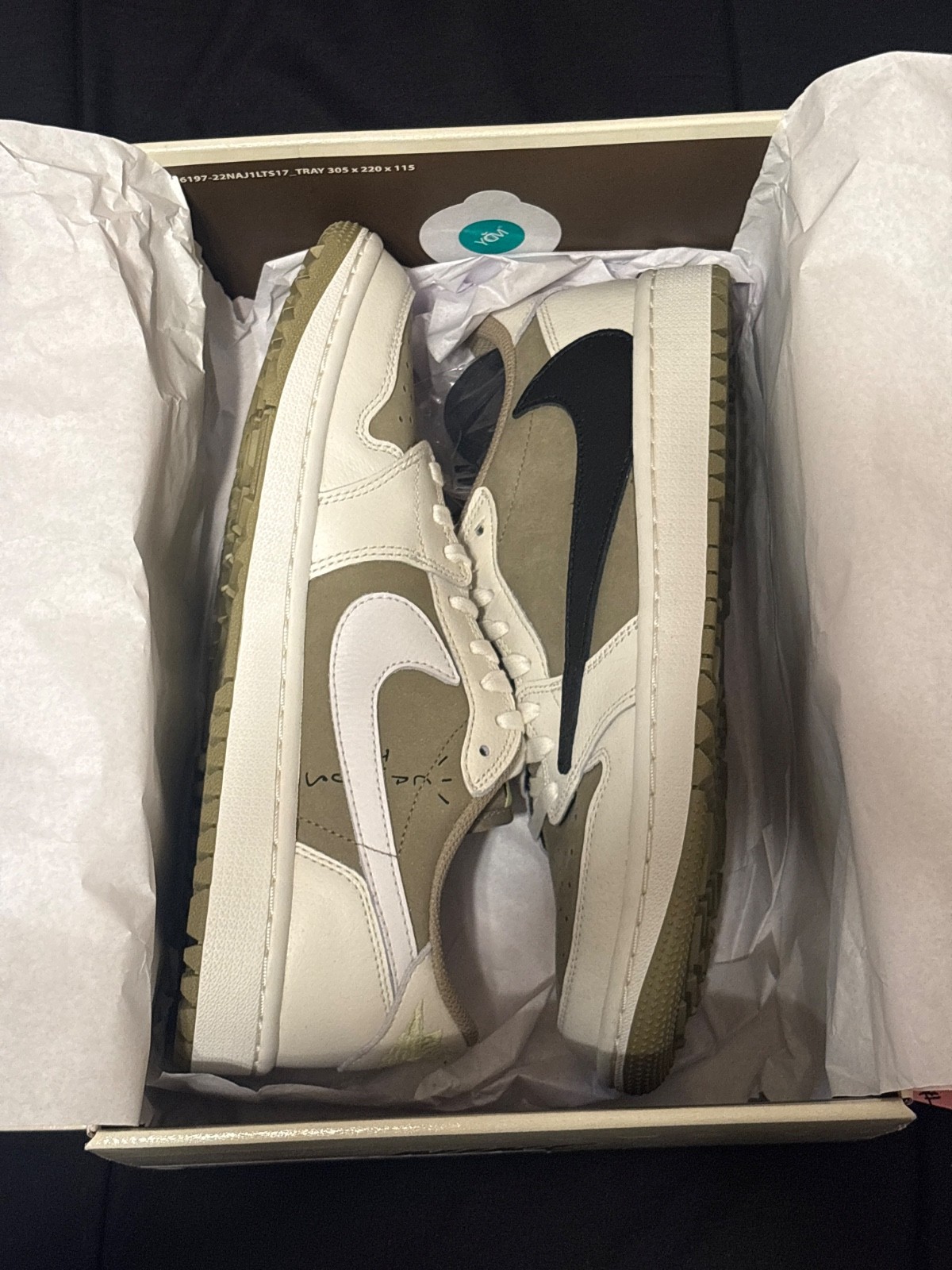 Size 8 – Jordan 1 Low Golf x Travis Scott Neutral Olive