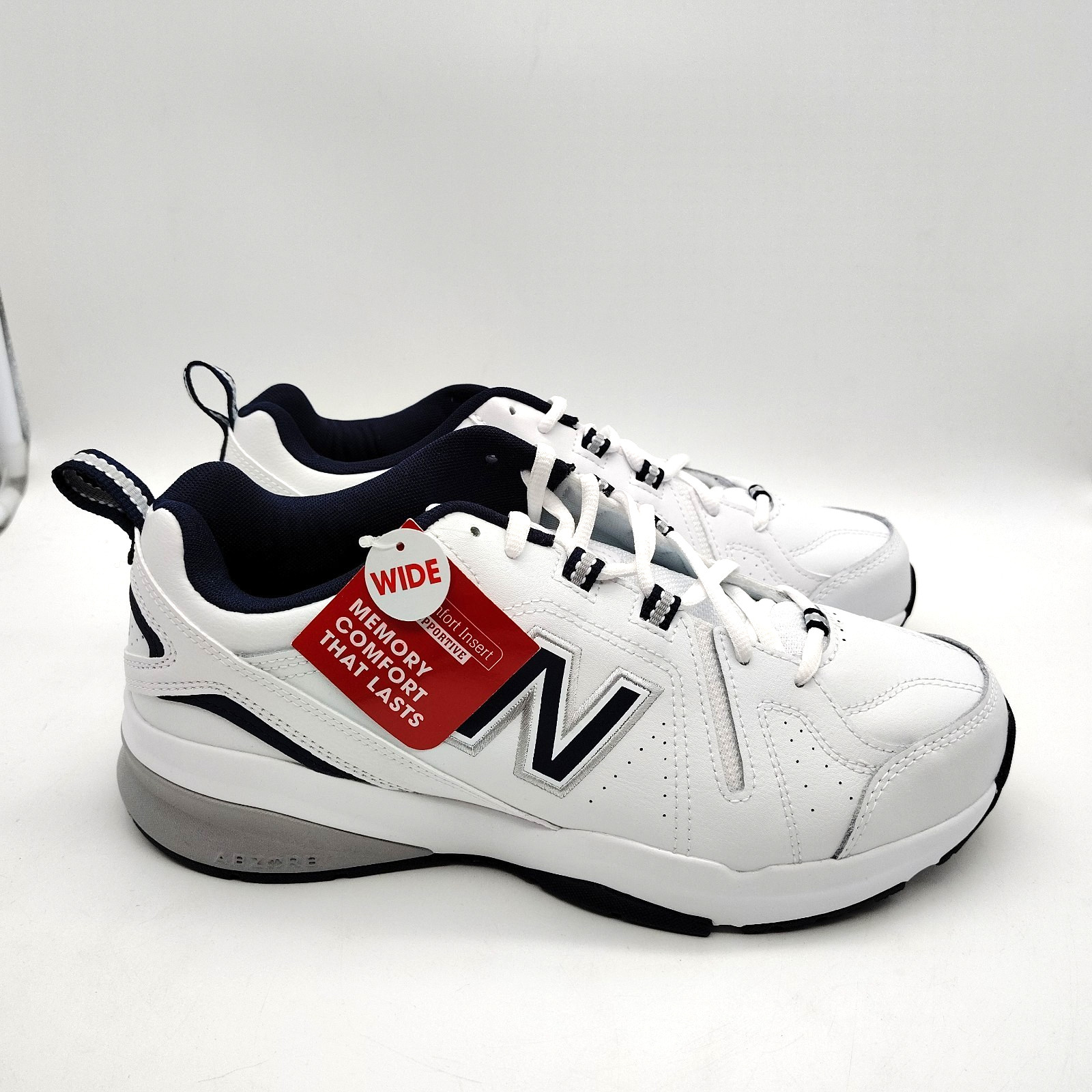 New Balance 608 White Navy Mens Casual Comfort Training Sneaker Shoes Size 10 2E