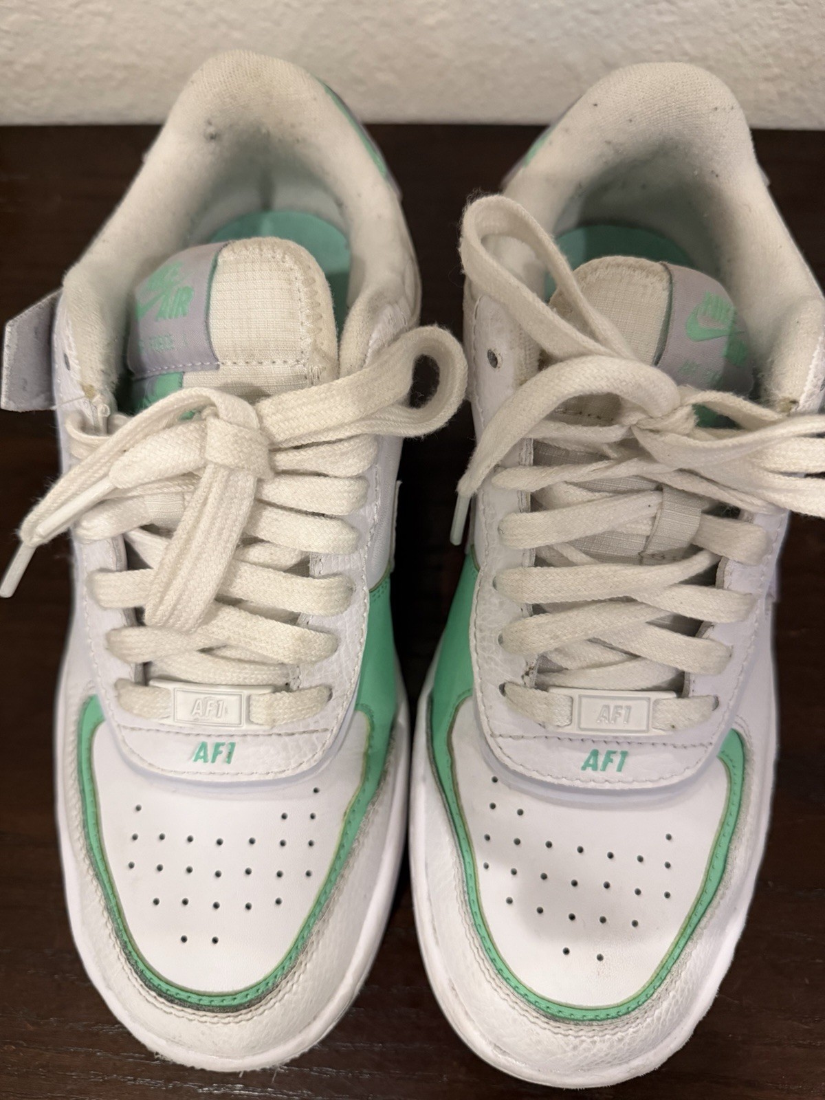 Nike Air Force 1 Low Top Lace Up Sneakers White Green Purple CU8597-103