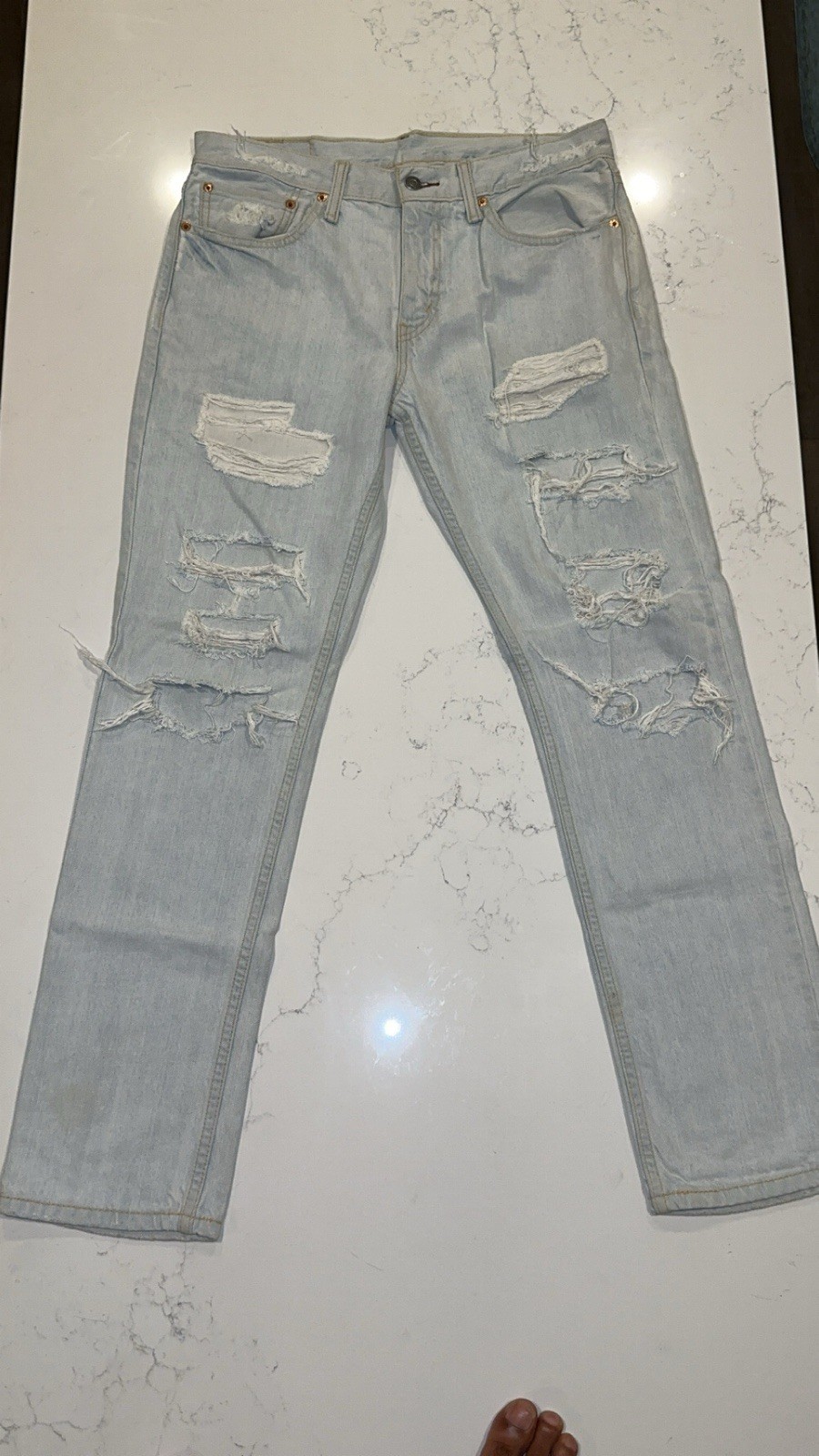 Levi’s Men’s 511 Ripped Light Blue Jeans