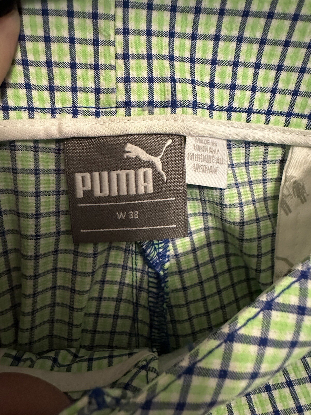 Men’s Cobra Puma Golf Plaid Short Lime Green 38