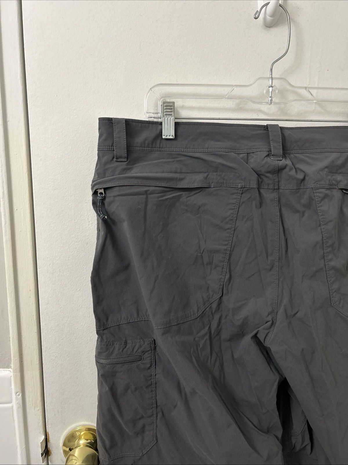 LL Bean Cresta Zip Off Pants Mens 38×32 Gray YKK Water Resistant Hiking 506423