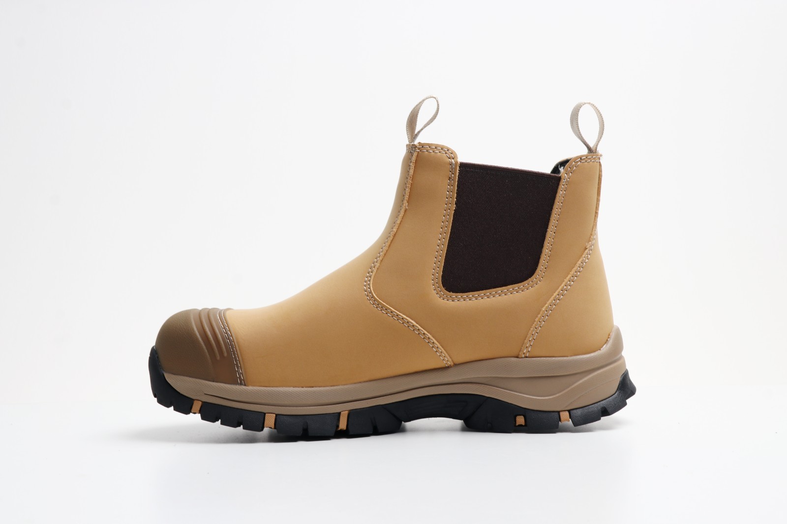 OUXX Steel Toe Chelsea Work Boots for Men, 6 inch, Slip-On, Rubber Outsole