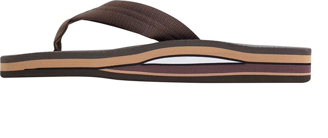 Man Rainbow Classic Rubber Double Layer Soft Top Nylon Strap 302ARP Brown New