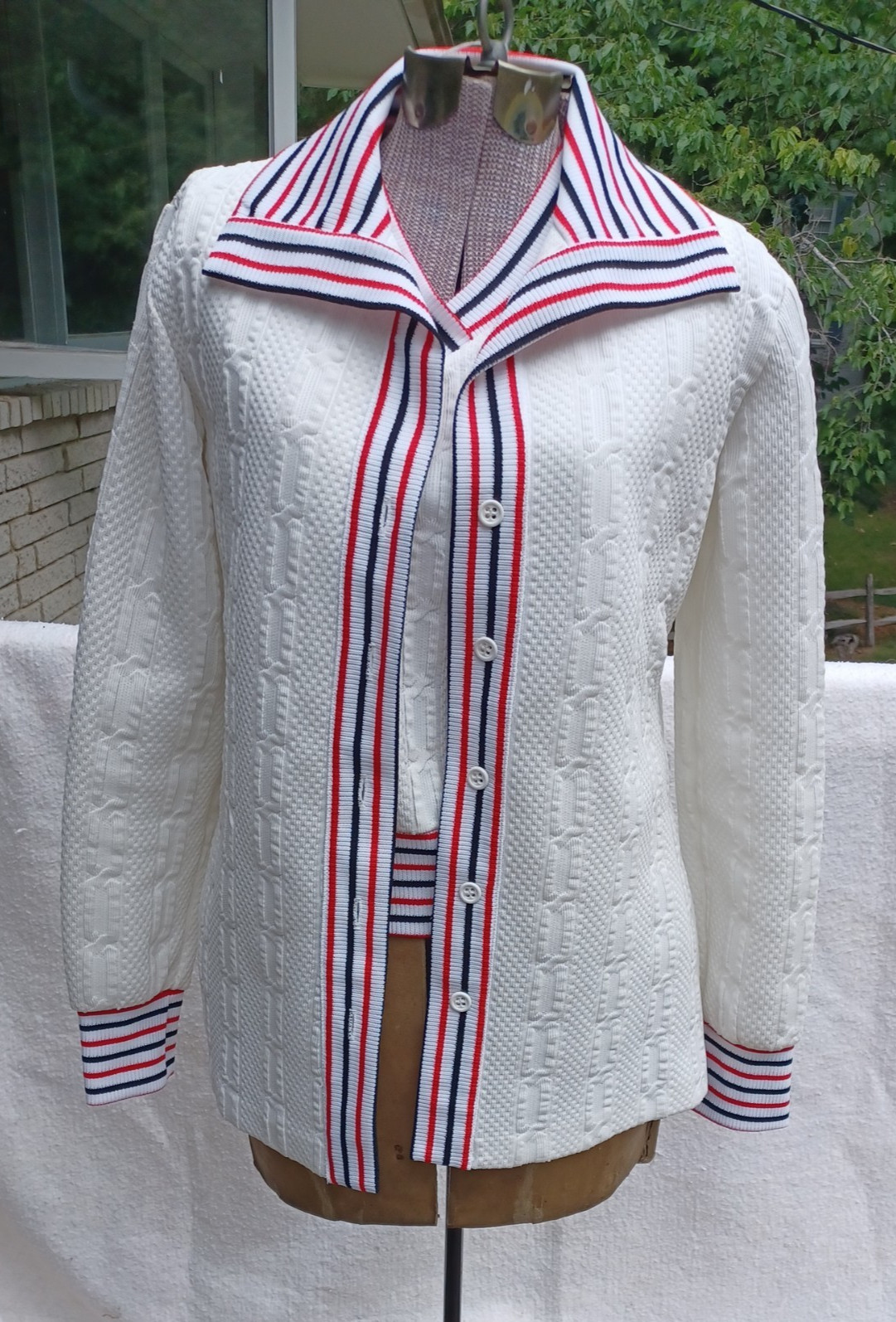 Vintage Beeline Fashions 2 PcSet Vest & Sweater Jacket Sz 16 Trevira Polyester