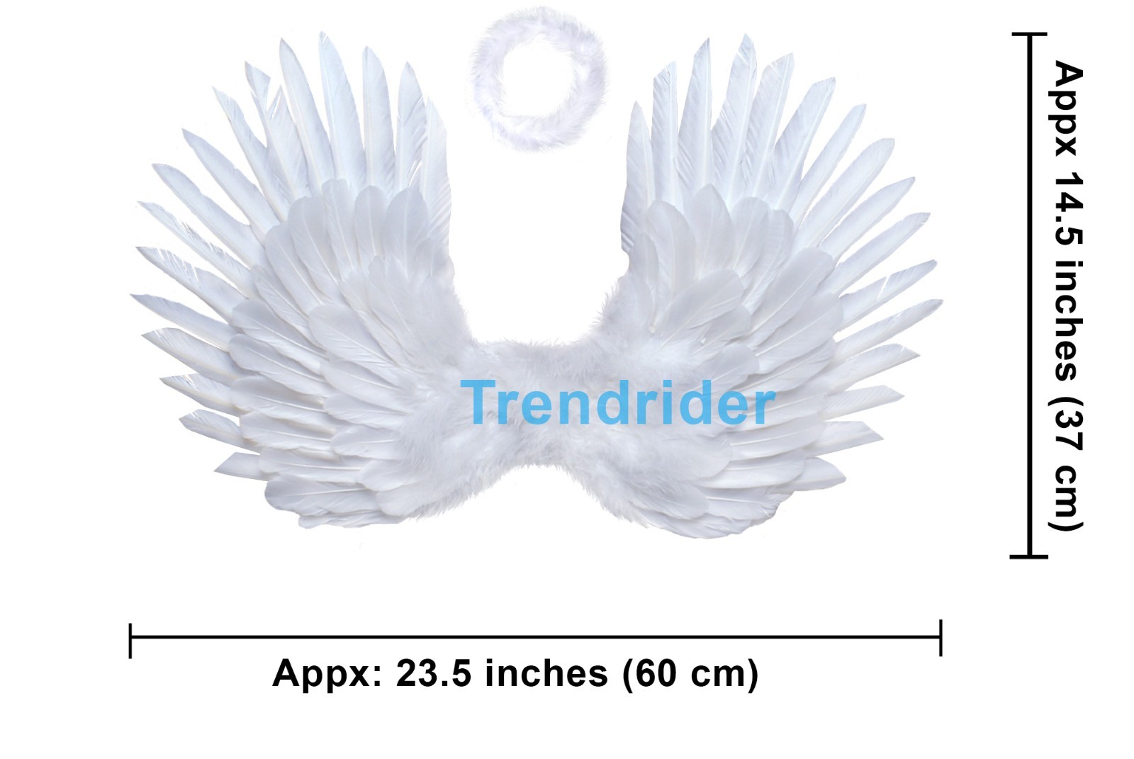 Children’s White Feather Angel Wings Halo Pointing Up or Down 4-piece Value Pack