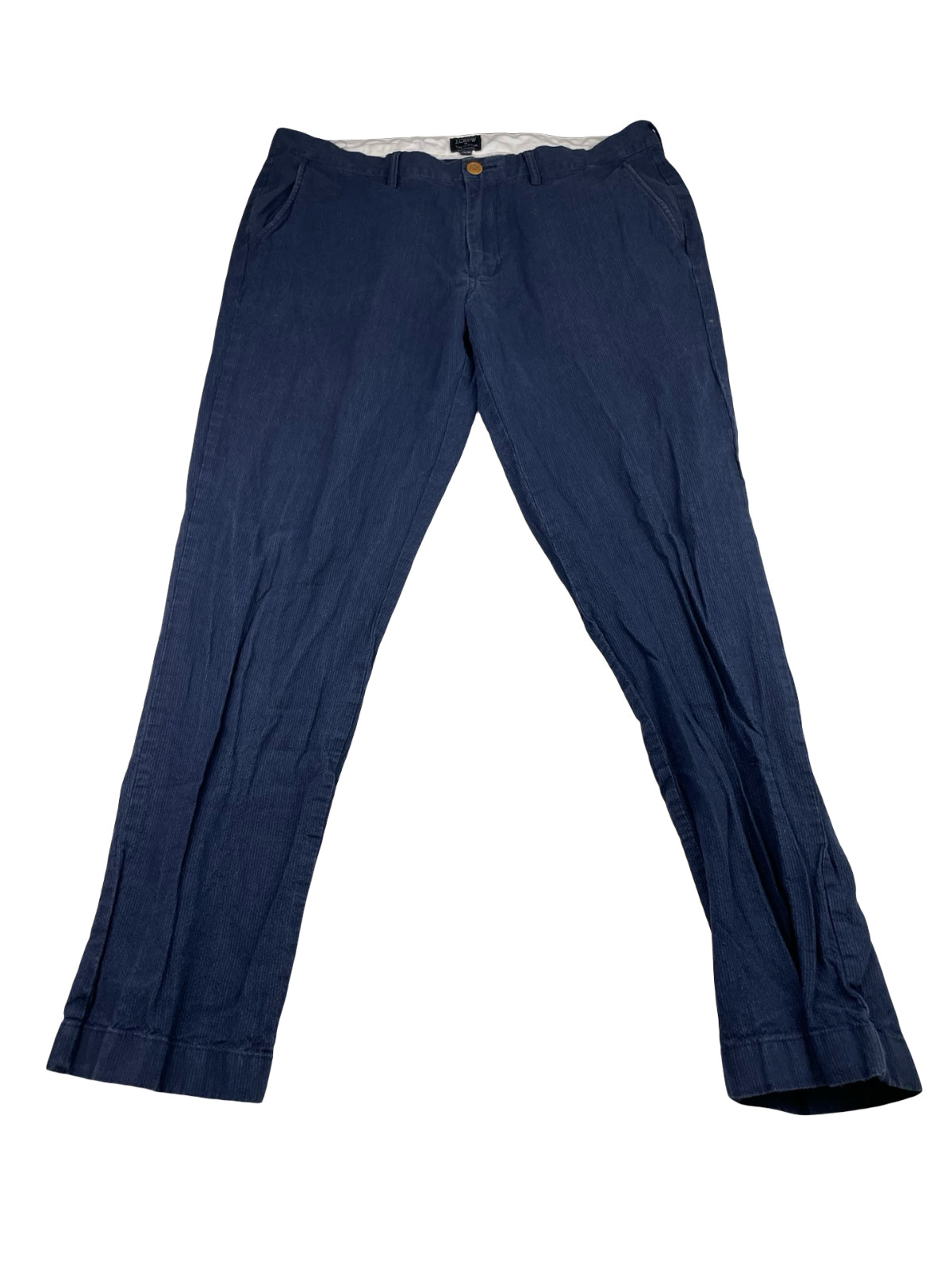 J.Crew Men’s The Sutton Linen/Cotton Flat Front Chino Pants Navy Stripe • 34×30
