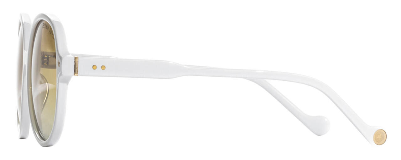Elton John DODGERS 1975 Unisex Designer Sunglass White/Amber Brown Gradient 59mm