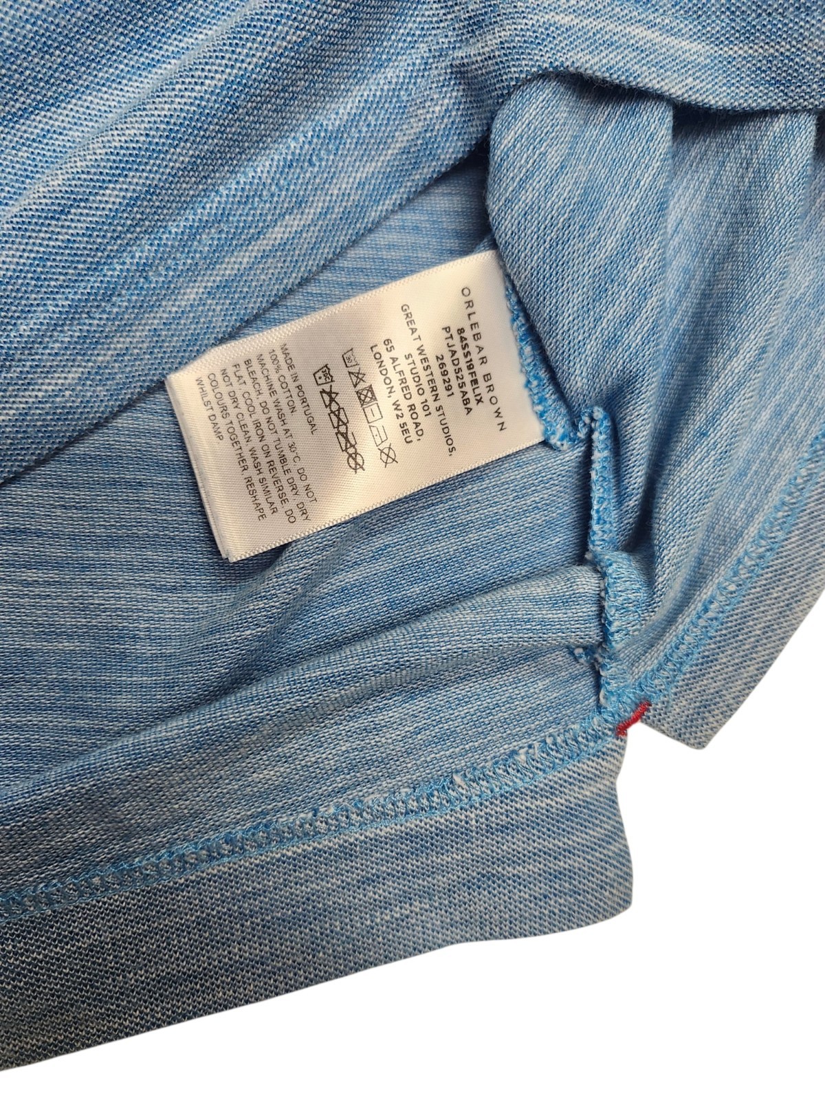 Orlebar Brown *Tailored Fit Felix Polo Shirt Blue Slub Cotton Men’s XL Portugal
