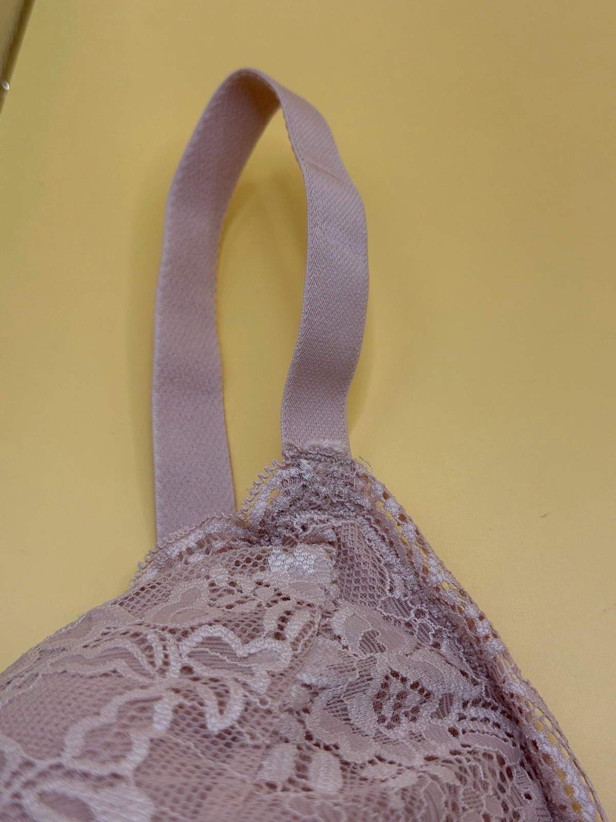 BRA Womens Joyspun Wirefree Lace Micro Bralette Blush Pink Stain Size XXXL NWT