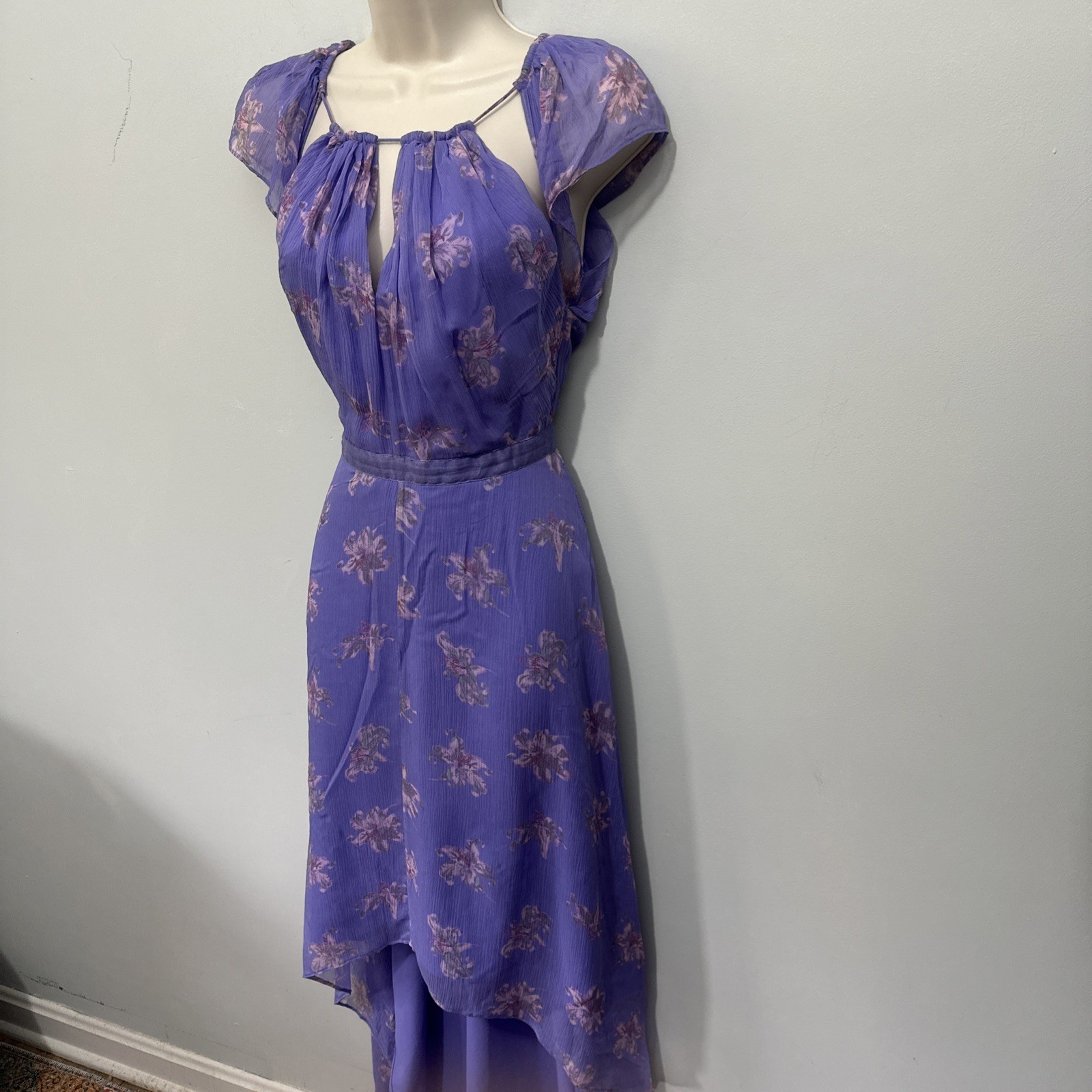 Elizabeth And James Dress 2 Purple Silk Sandy Hi Low Maxi Fairy Boho Chic ASO