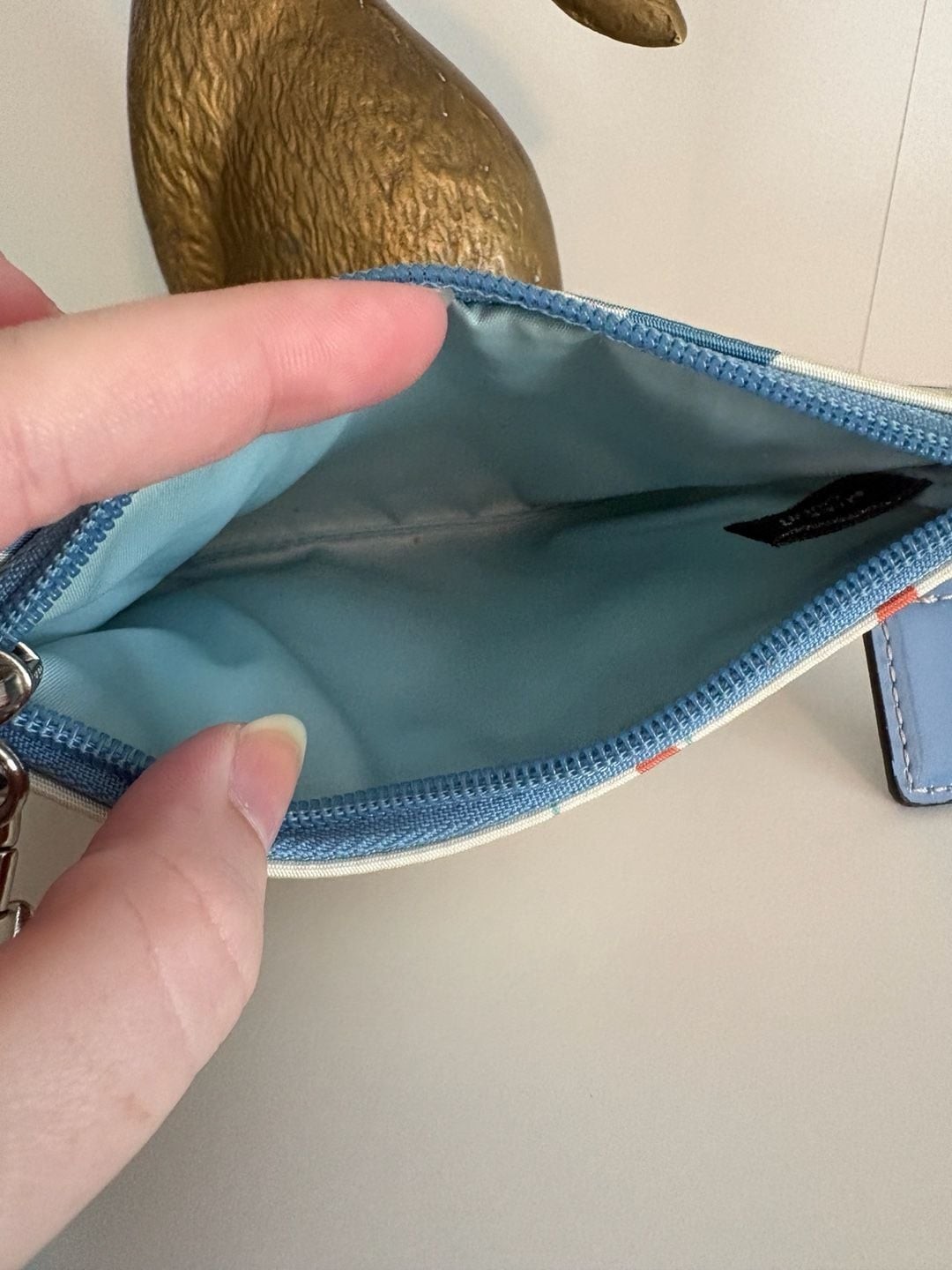 Coach Optic Signature Butterfly Print Blue Wristlet