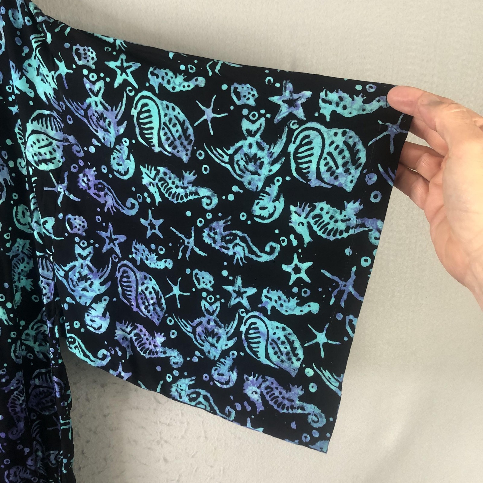 Sea Horse Topper Womens One Size Multicolor Tropical Ocean Beach Resort Cruise