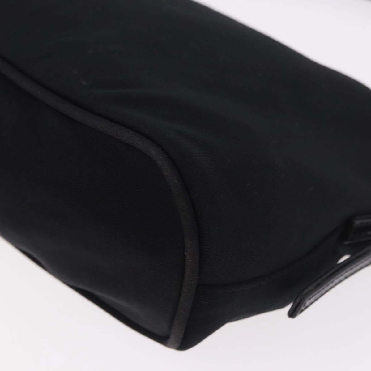 FENDI Shoulder Bag Cotton Jersey Black Silver Auth 186864