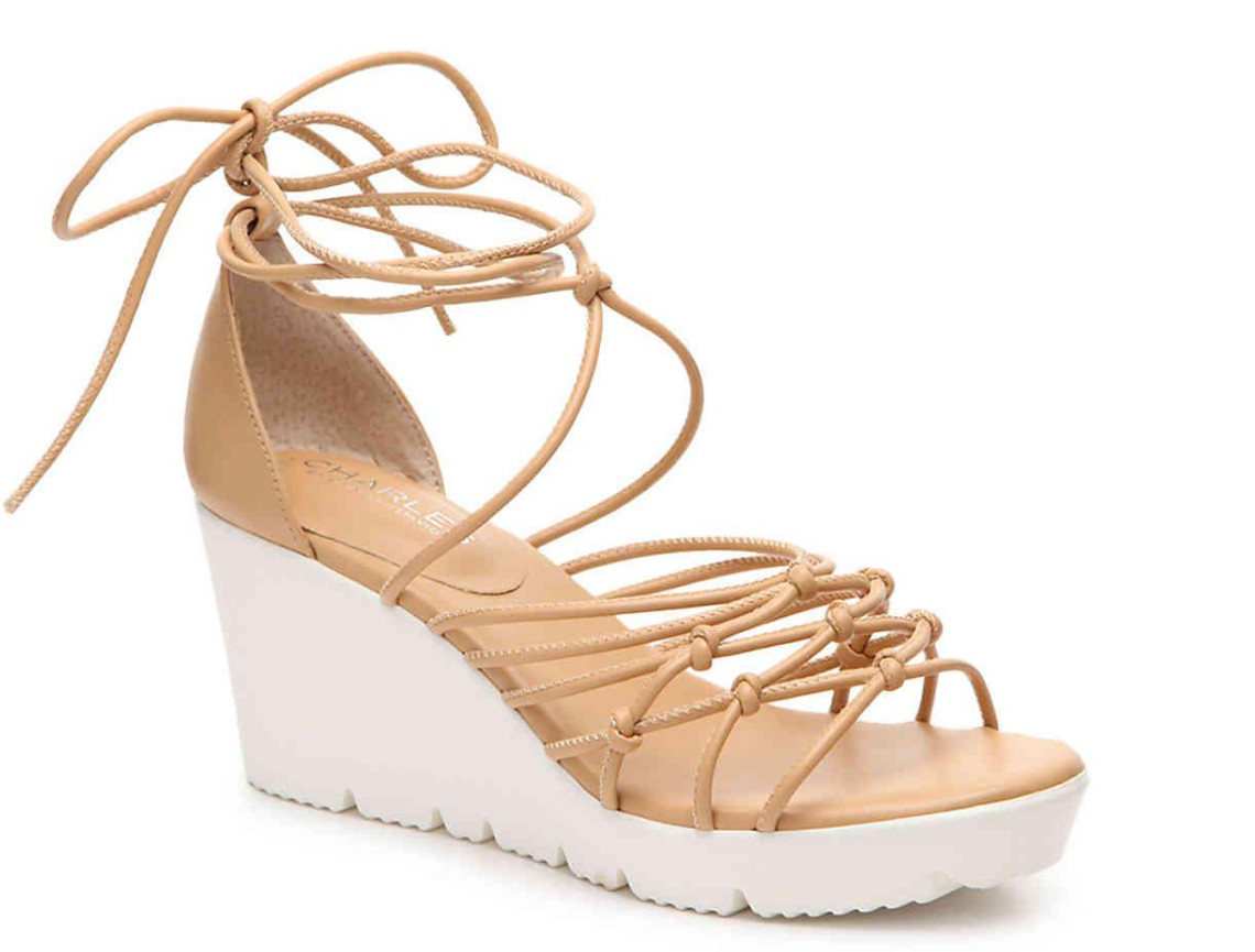 Charles By Charles David Women’s Vegas Nude-SM Smooth Wedge Sandal, Size 8 M