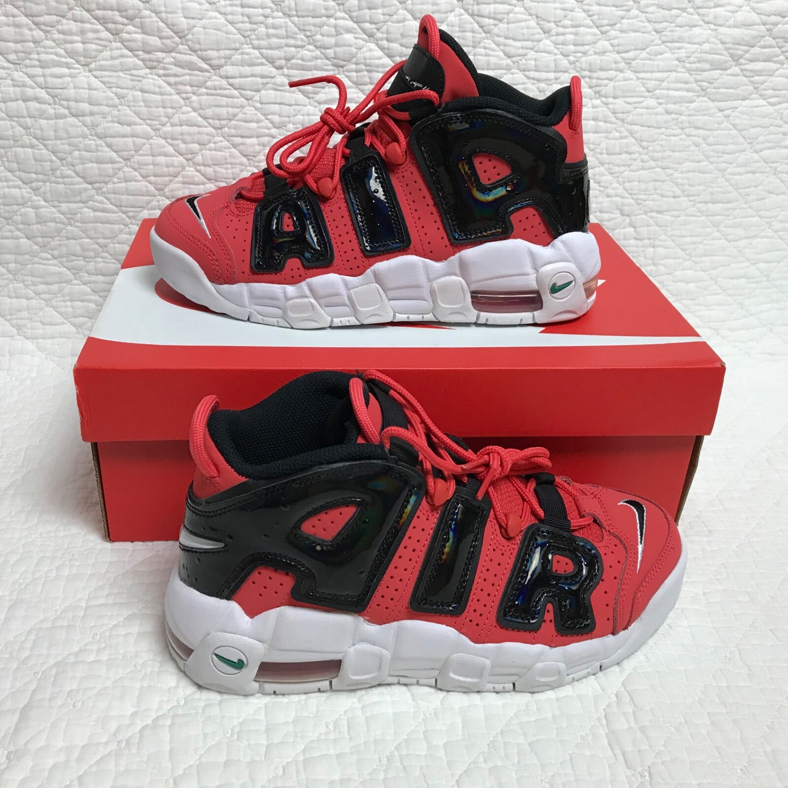 Nike Air More Uptempo (GS) Shoes Boy’s SZ 6Y Lobster/Black-White DV2205-600 NWB