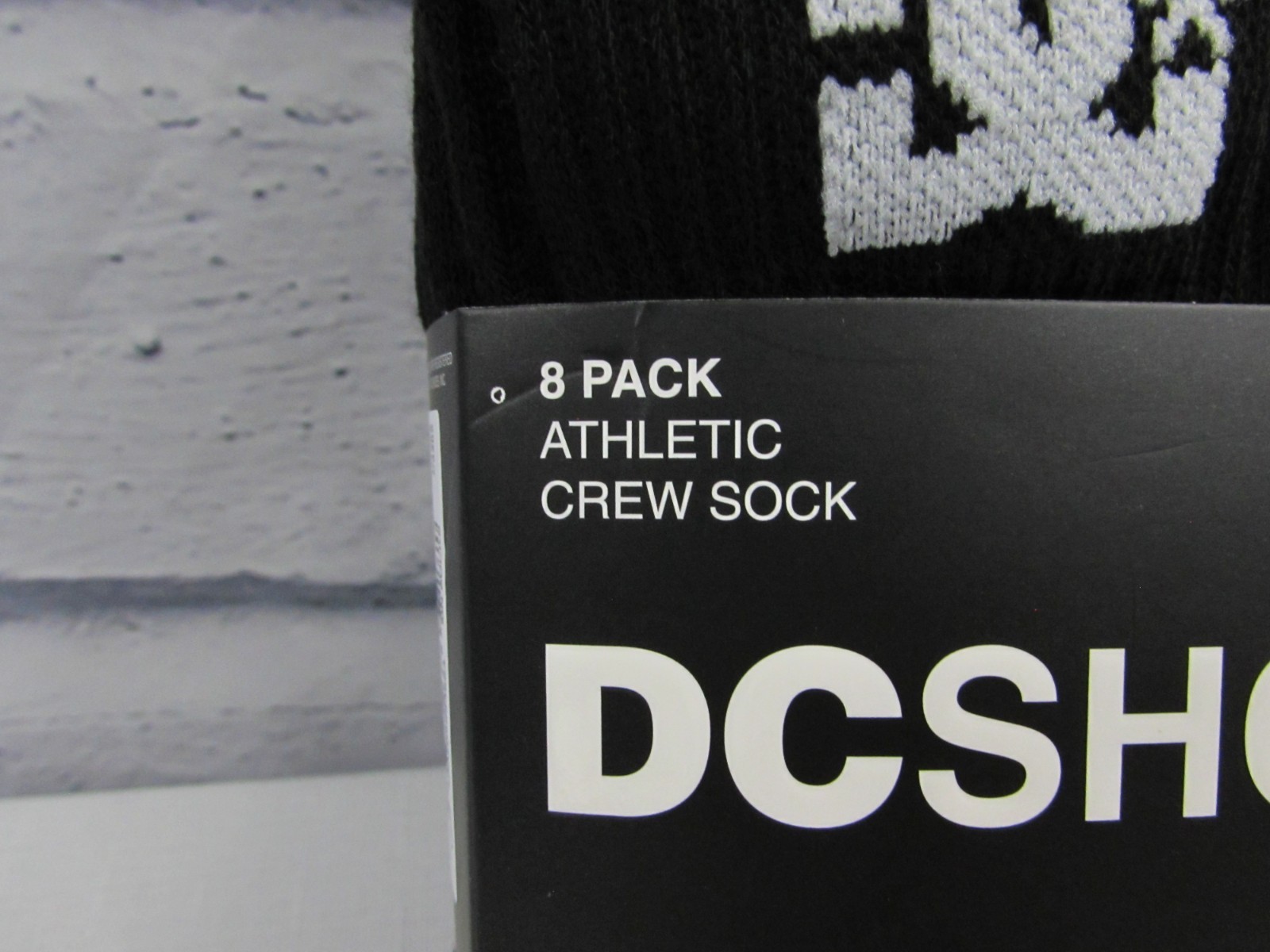 DC SHOES 8 Pack Mens Black Crew Socks Athletic Cushioned Shoe Sizes 8-12 NEW