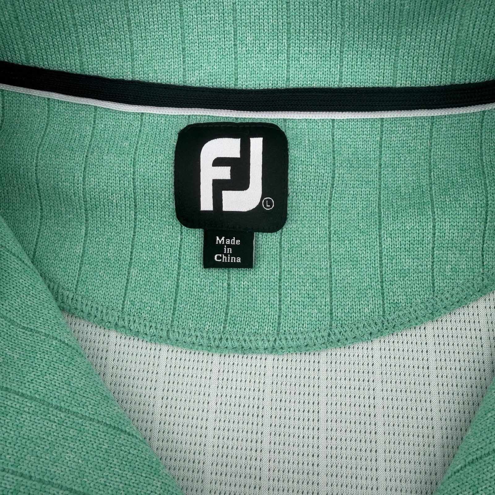FootJoy Heather Spearmint Drop Needle Quarter Zip Golf Pullover Sweater Mens L