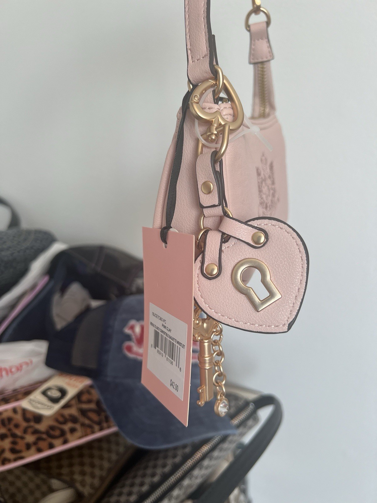 Juice Couture PINK CLAY ROYAL TO JUICY CONVERTIBLE BAGUETTE WRISTLET