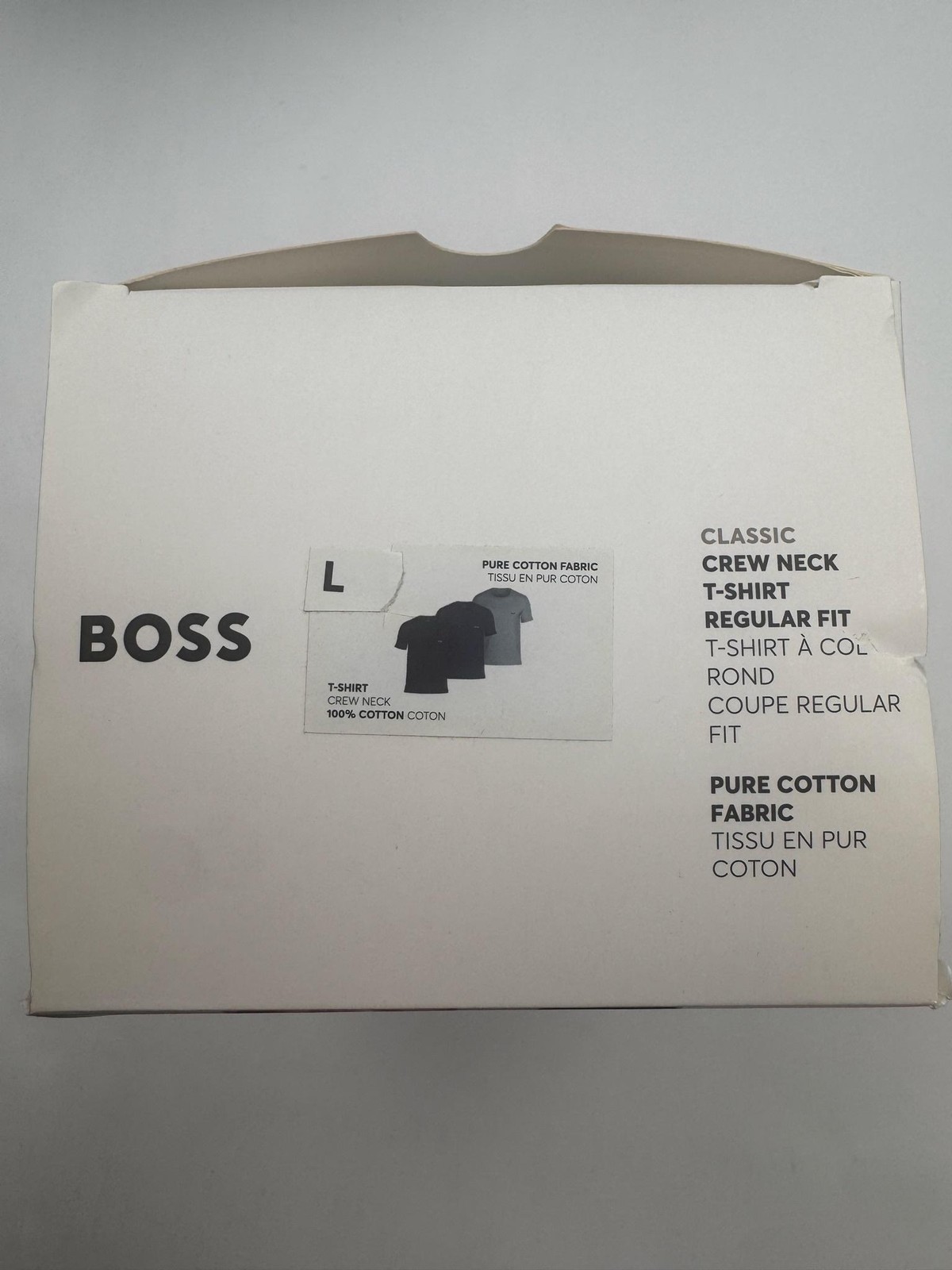 Boss Classic Crew Neck T-Shirt Undershirt Mens L 3 Pack Black Navy Green Tagless