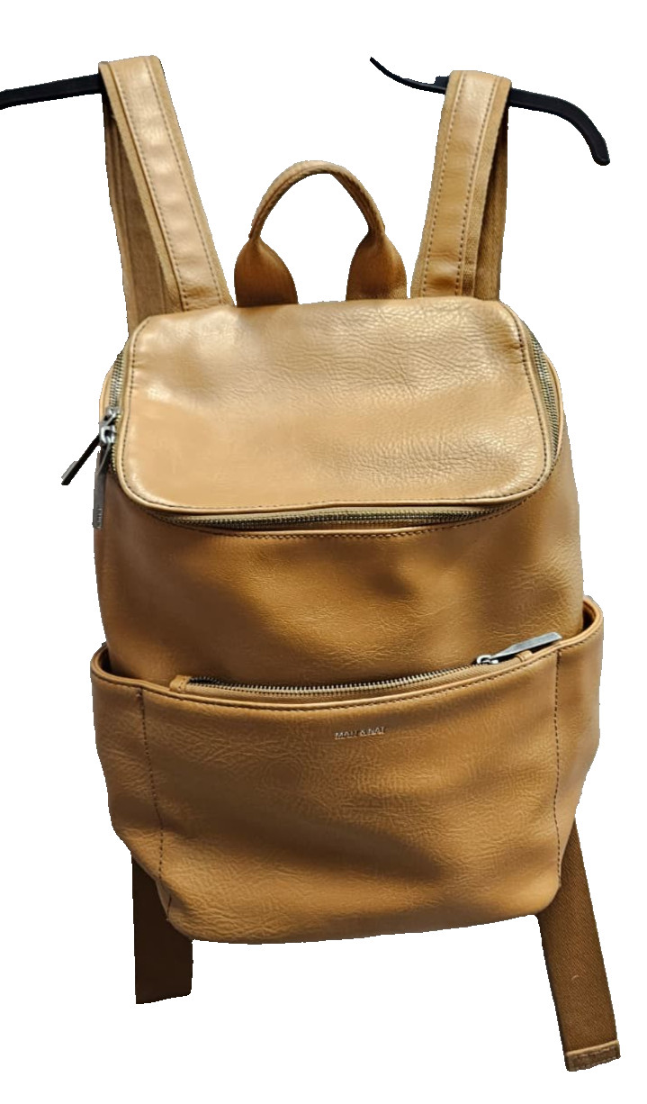 Matt & Nat Camel Vegan Leather Backpack – CHECK DESCRIPTION