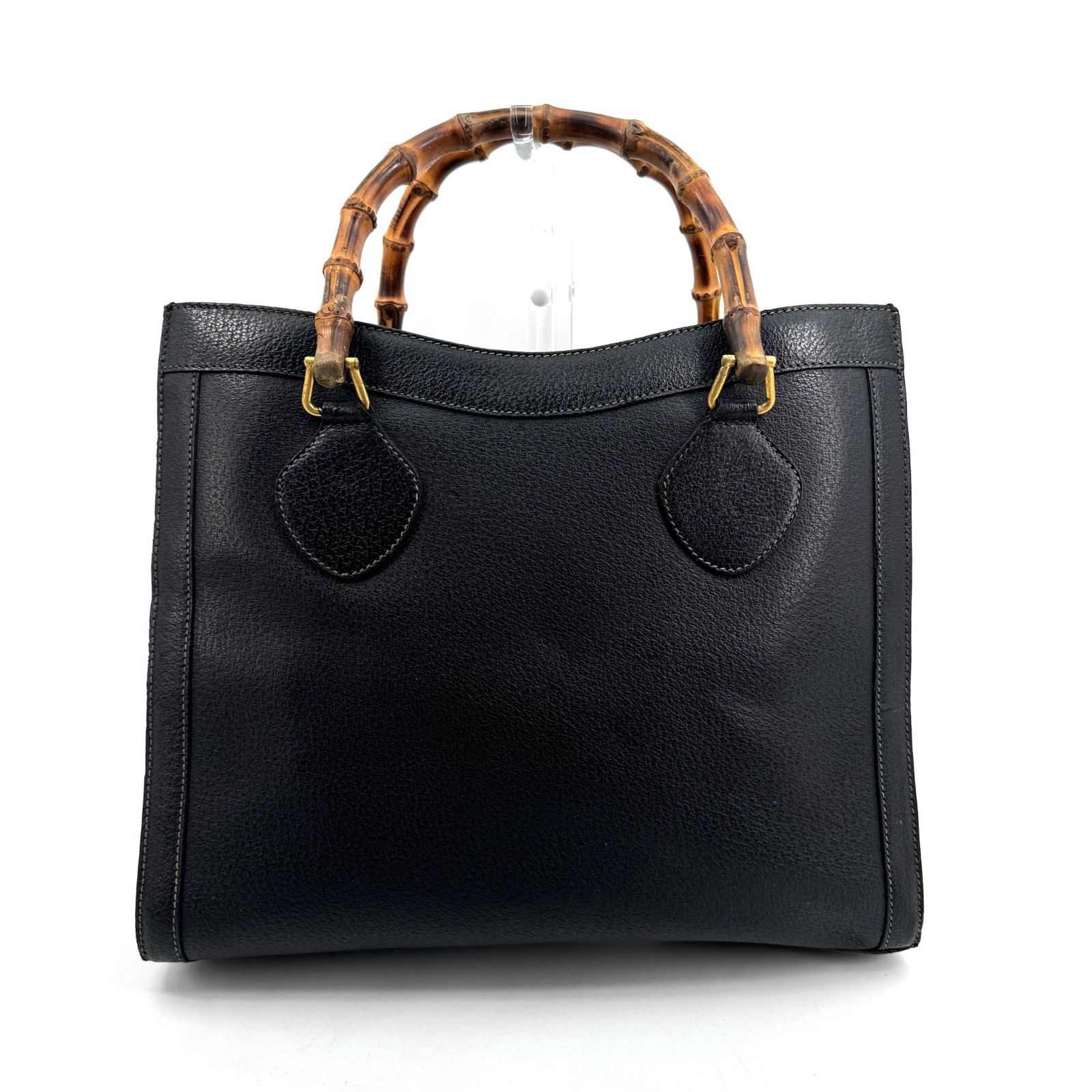 Gucci Hand Bag DIANA Bamboo Leather Black Authentic 335T0430