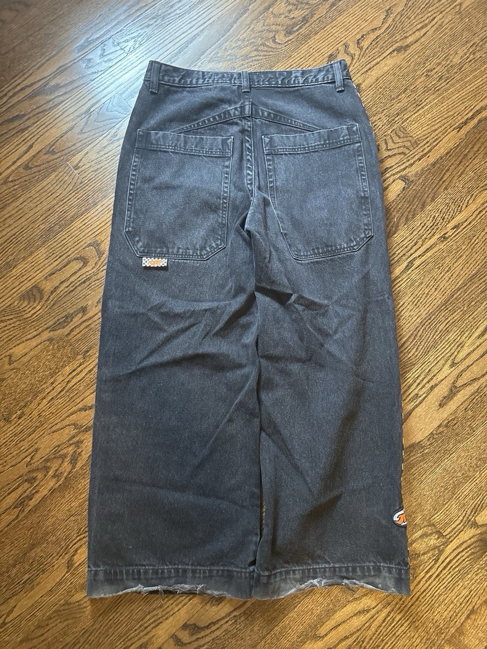 JNCO Taxi Limited Edition Jet Black Wide-Leg Jeans