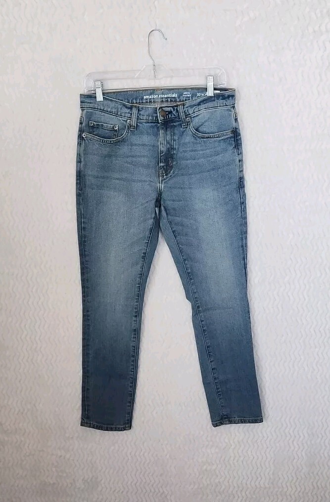Amazon Essentials Skinny Moulant Jeans Men’s Mid Rise Faded Blue Size 30W X 29L