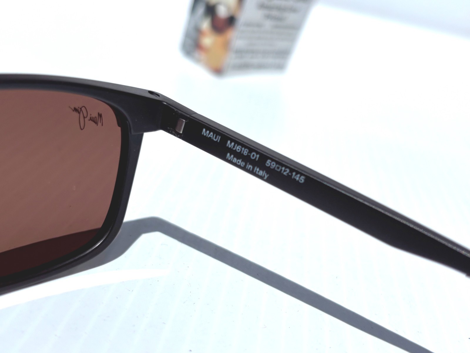 NEW Maui Jim PULAMA Matte Brown POLARIZED ST Bronze GLASS Sunglass H618-01