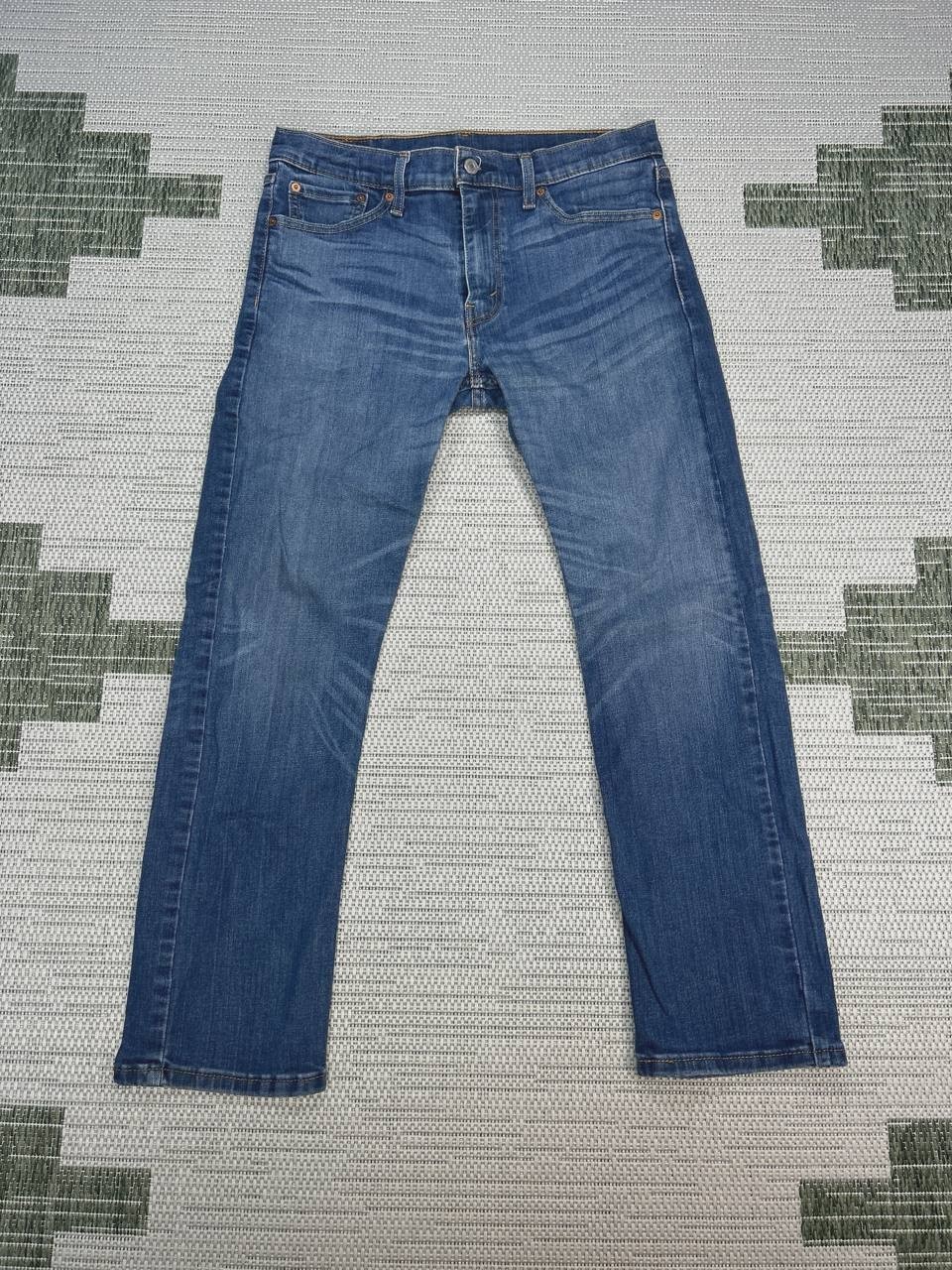 Levis 513 Slim Straight Jeans Mens 32 Blue Whiskered Denim Cotton Mid Rise 32×28