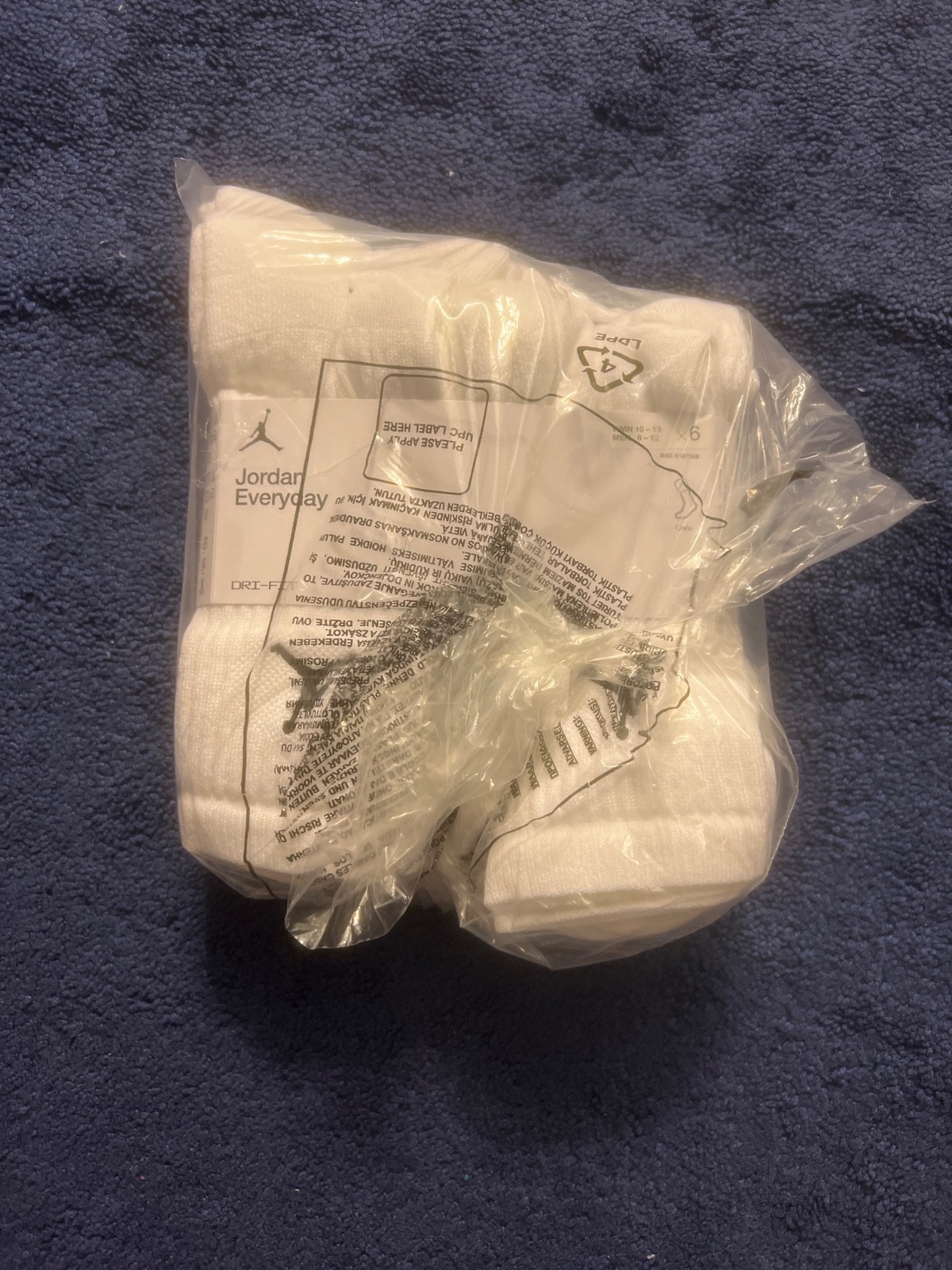 Jordan Everyday Plus Crew Sock – Pack of 6 Large Women’s 10-13 Men’s 8-12 NWT