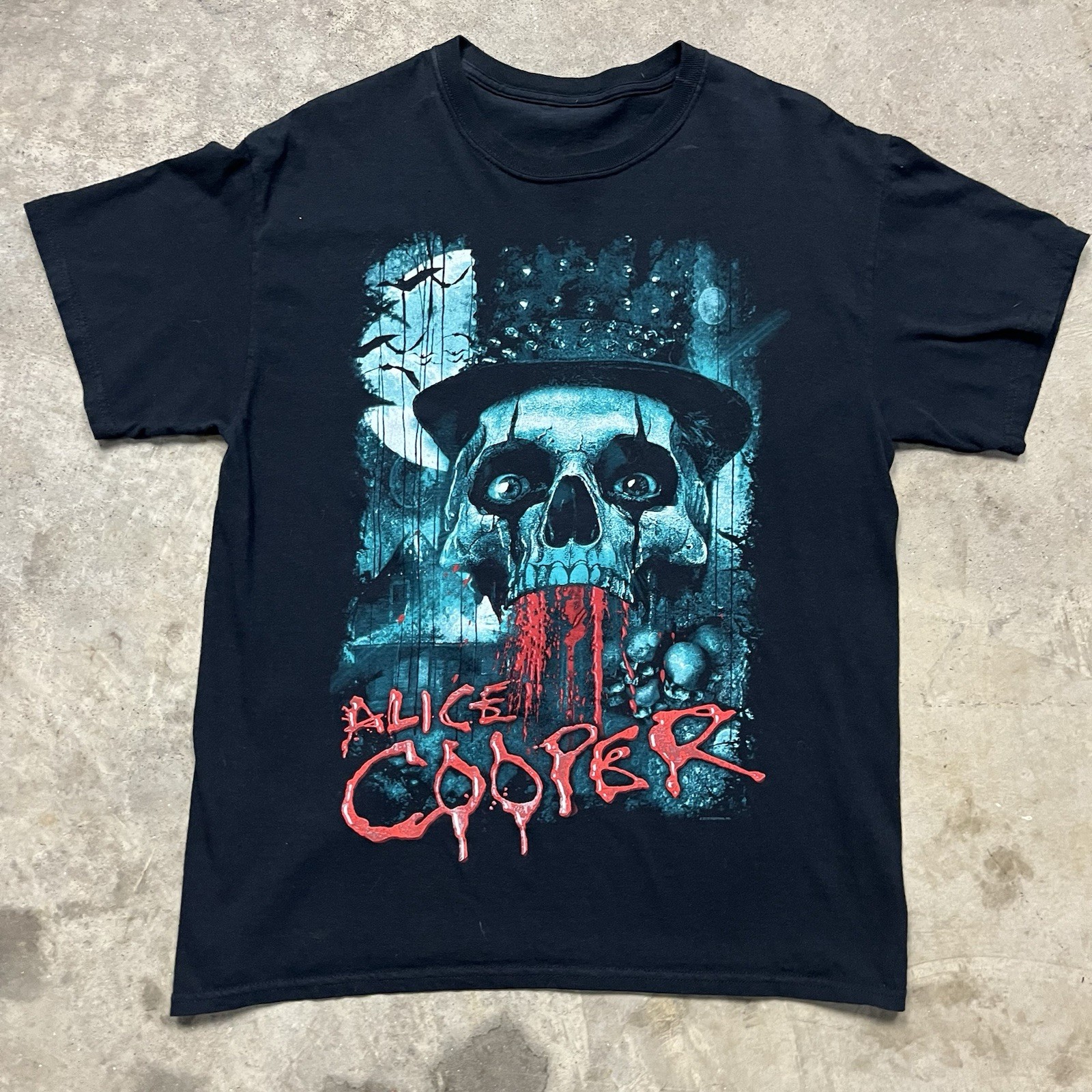 Vintage Alice Cooper Y2k Band T Shirt Mens Large Black Heavy Metal Skull 00s